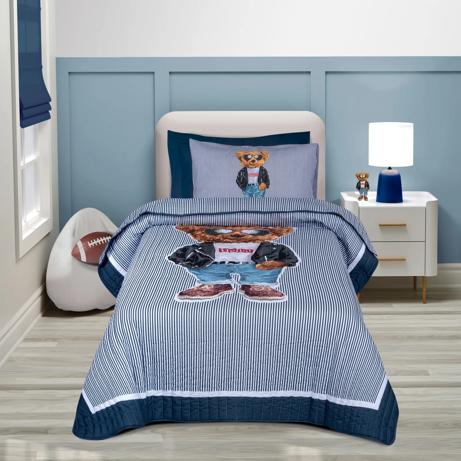 Greenwich Polo Club Κουβερλί 2 Όψεων Microfiber Μονό 160x220εκ. Essential 8838 Λευκό-Μαύρο-Μπλε Greenwich Polo Club (Ύφασμα: Microfiber, Χρώμα: Λευκό) - Greenwich Polo Club - 202000108838