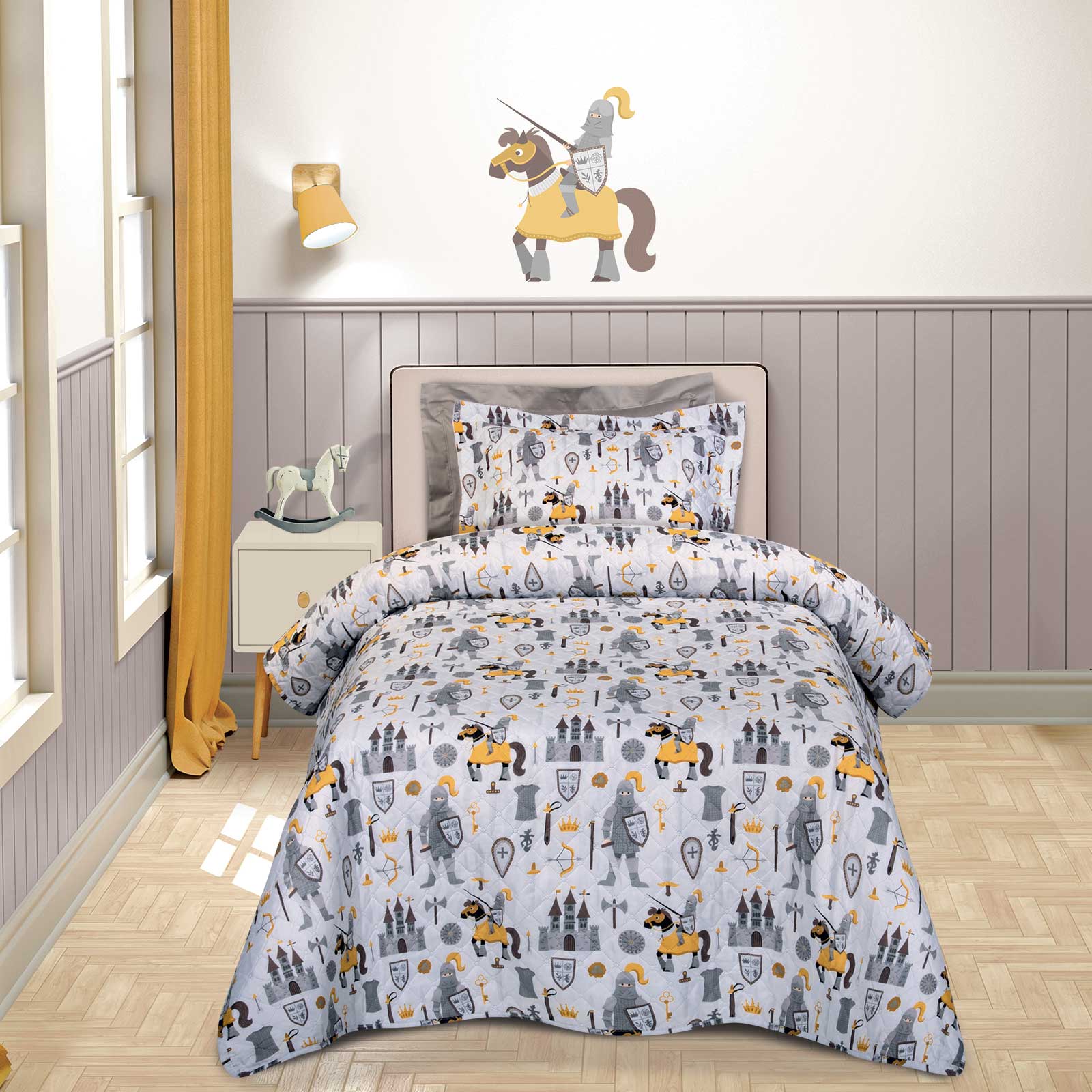 Κουβερλί Microfiber Μονό 160x240εκ. Essential 8861 Cream-Grey Greenwich Polo Club (Ύφασμα: Microfiber, Χρώμα: Γκρι) - Greenwich Polo Club - 202000108861