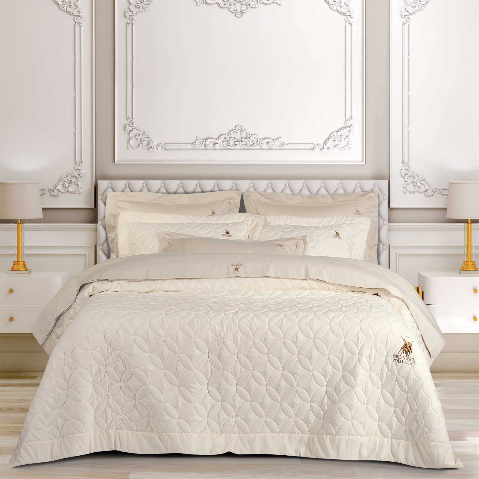 Greenwich Polo Club Κουβερλί Microfiber King 240x250εκ. Classic 2358 Εκρού Greenwich Polo Club (Ύφασμα: Microfiber, Χρώμα: Εκρού , Μέγεθος: King Size) - Greenwich Polo Club - 202000202358