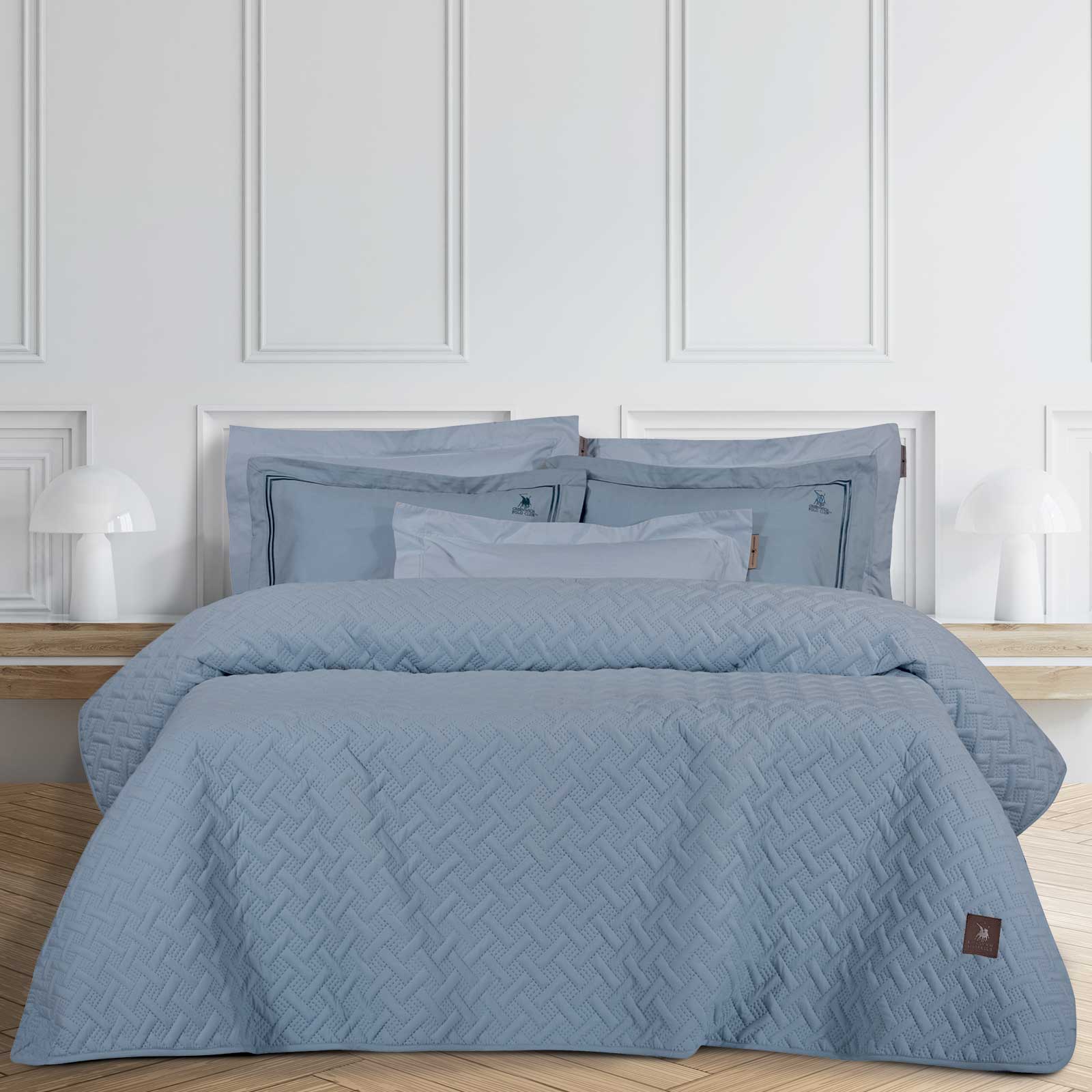 Κουβερλί Microfiber Υπέρδιπλο 220x240εκ. Essential 3408 Σιέλ Greenwich Polo Club (Ύφασμα: 100% Μικροίνες, Μέγεθος: Υπέρδιπλα, Χρώμα: Σιέλ) - Greenwich Polo Club - 202000203408