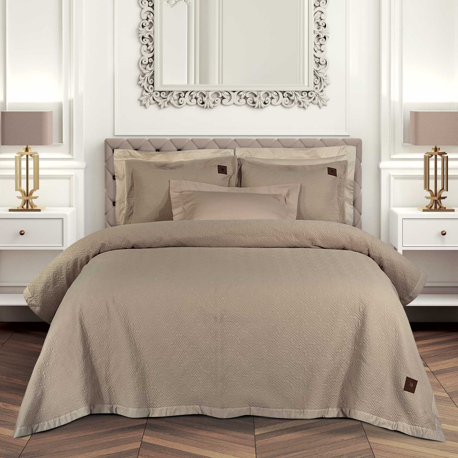 Κουβερλί Microfiber King 240x250εκ. Essential 4452 Taupe Greenwich Polo Club (Ύφασμα: Microfiber, Μέγεθος: King Size, Χρώμα: Taupe) - Greenwich Polo Club - 202000304452