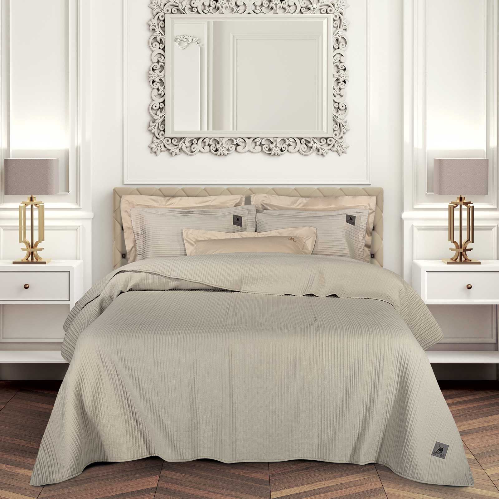 Κουβερλί Με Κέντημα Microfiber King 240x250εκ. Essential 4455 Taupe Greenwich Polo Club (Ύφασμα: Microfiber, Μέγεθος: King Size, Χρώμα: Taupe) - Greenwich Polo Club - 202000304455
