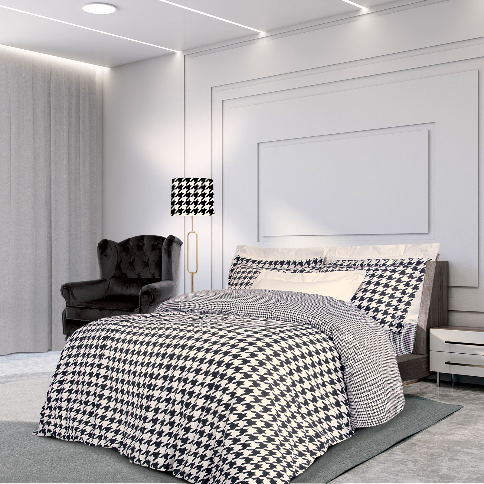 Σετ Σεντόνια Βαμβακοσατέν Υπέρδιπλα 240x260εκ. Premium 2124 Greenwich Polo Club (Ύφασμα: Βαμβακοσατέν, Τύπος κατωσέντονου: Χωρίς Λάστιχο, Χρώμα: Μαύρο, Μέγεθος: Υπέρδιπλα) - Greenwich Polo Club - 202100202124
