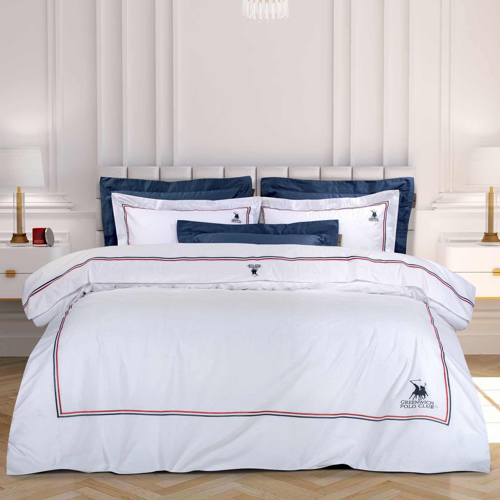 Σετ Σεντόνια Βαμβακερά King 280x270εκ. Classic 2173 Λευκό Greenwich Polo Club (Ύφασμα: Βαμβάκι 100%, Τύπος κατωσέντονου: Χωρίς Λάστιχο, Χρώμα: Λευκό, Μέγεθος: King Size) - Greenwich Polo Club - 202100302173