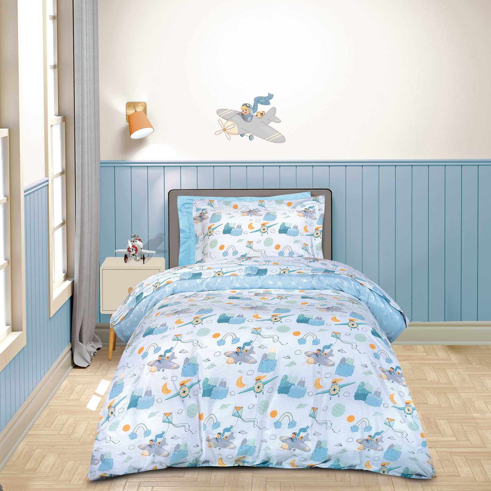 Σετ Σεντόνια Βαμβακερά Μονά 170x260εκ. Essential 8866 Blue Greenwich Polo Club (Ύφασμα: Βαμβάκι 100%, Τύπος κατωσέντονου: Χωρίς Λάστιχο, Χρώμα: Μπλε) - Greenwich Polo Club - 202109108866