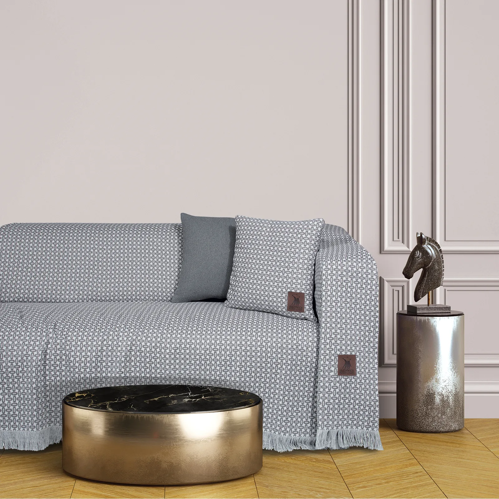 Ριχτάρι Polycotton Διθέσιου 180x250εκ. Essential 3921 Γκρι-Μπεζ Greenwich Polo Club (Ύφασμα: 80% Cotton - 20% Polyester, Χρώμα: Γκρι) - Greenwich Polo Club - 206182503921