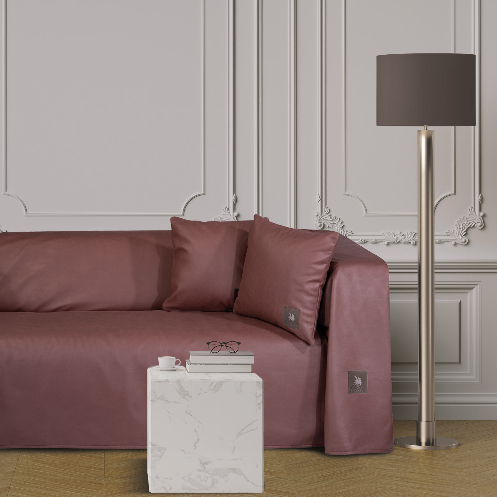 Ριχτάρι Polyester Leather Like Διθέσιος 180x250εκ. Prem