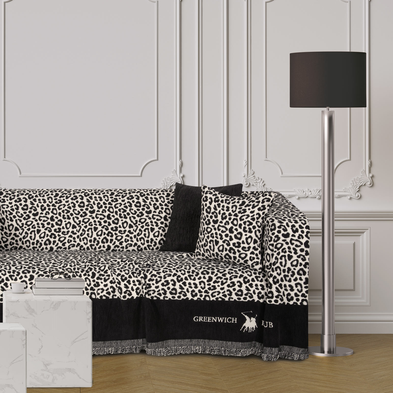 Ριχτάρι Chenille Διθέσιος 180x250εκ. Essential 3934 Μαύρο-Ώχρα Greenwich Polo Club...