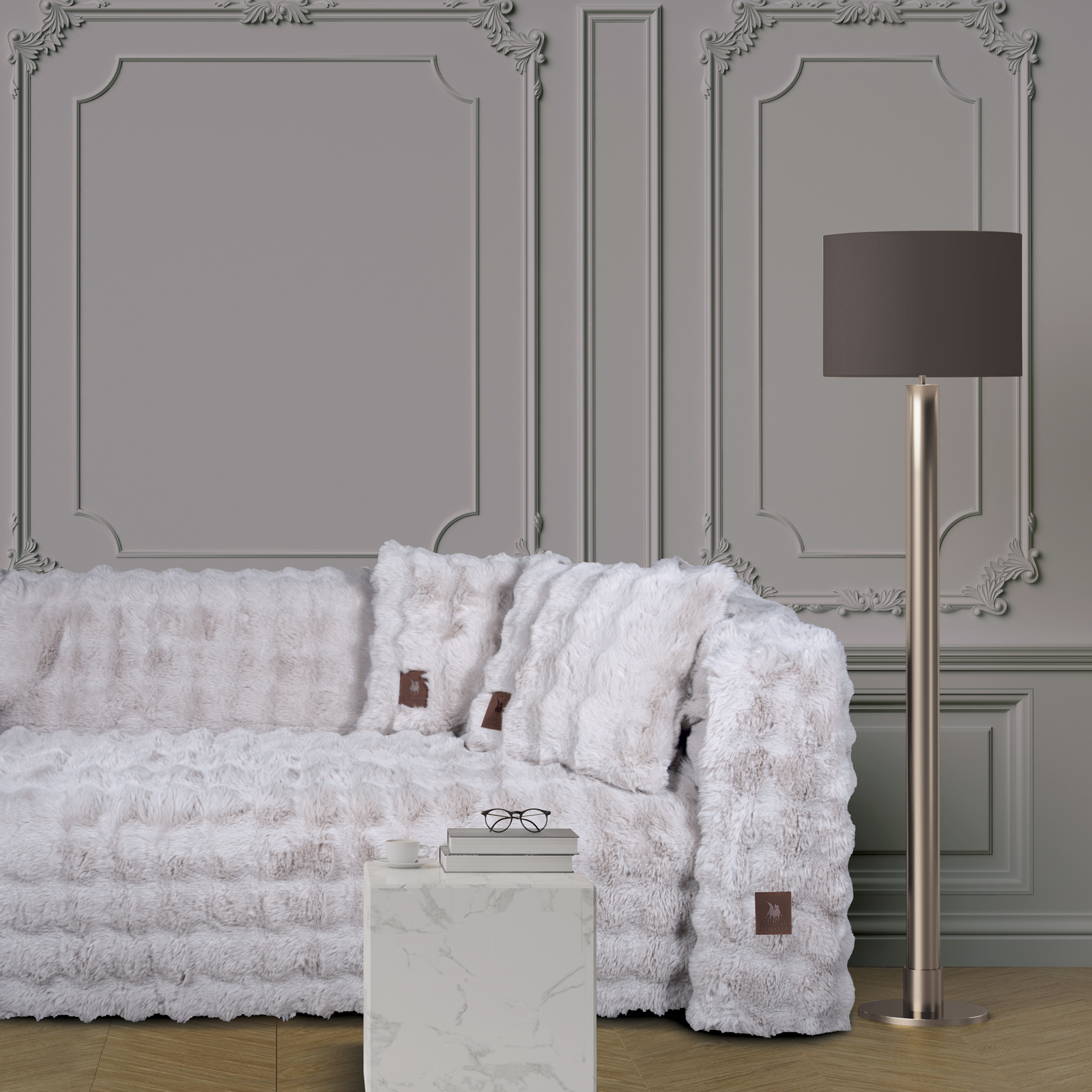 Greenwich Polo Club Ριχτάρι Γούνινο Faux Fur Διθέσιος 180x250εκ. Premium 3937 Grey Greenwich Polo Club (Ύφασμα: Polyester, Χρώμα: Γκρι) - Greenwich Polo Club - 206182503937