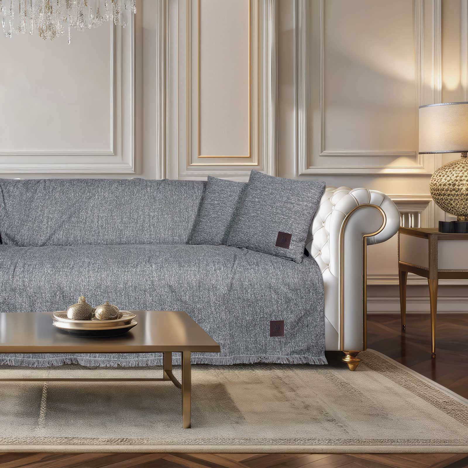 Ριχτάρι Βαμβακερό Διθέσιος 180x250εκ. Essential 3988 Grey Greenwich Polo Club (Ύφασμα: Βαμβάκι 100%, Χρώμα: Γκρι) - Greenwich Polo Club - 206182503988