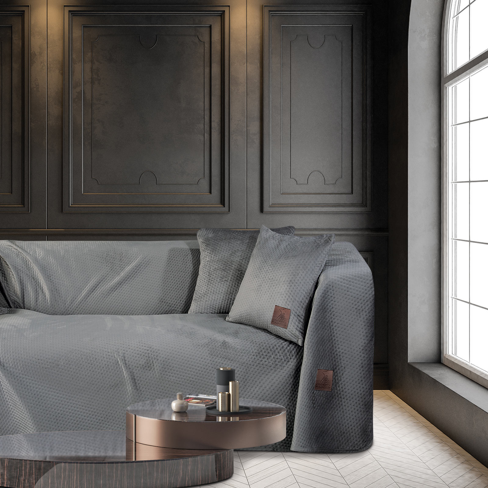 Ριχτάρι Micro Velvet-Fleece Τριθέσιου 180x300εκ. Premium 2795 Greenwich Polo Club (Χρώμα: Γκρι, Ύφασμα: Micro Velvet - Fleece) - Greenwich Polo Club - 206183002795