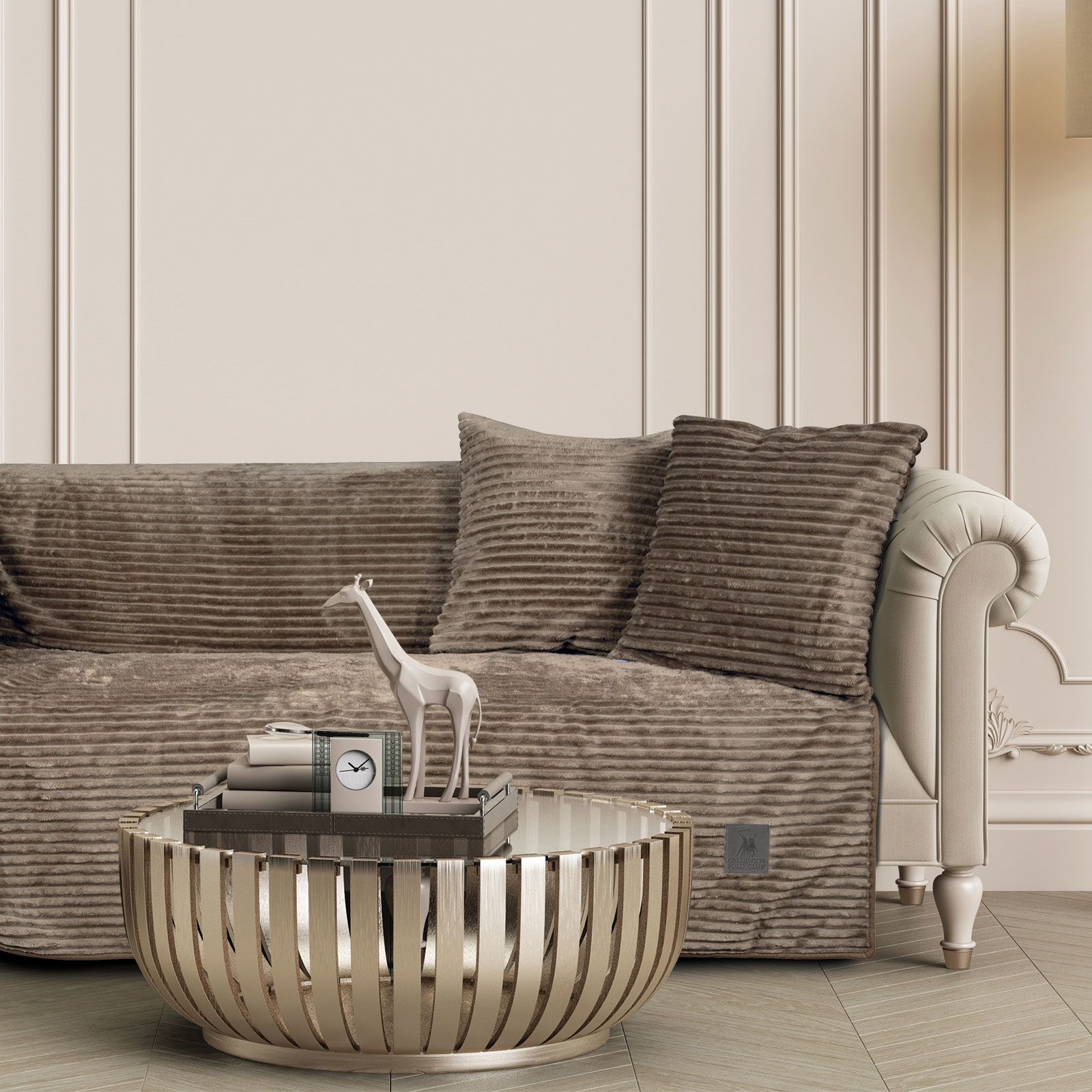 Ριχτάρι Flannel Τετραθέσιος 180x350εκ. Essential 3997 Taupe Greenwich Polo Club (Ύφασμα: Chenille, Χρώμα: Taupe) - Greenwich Polo Club - 206183503997