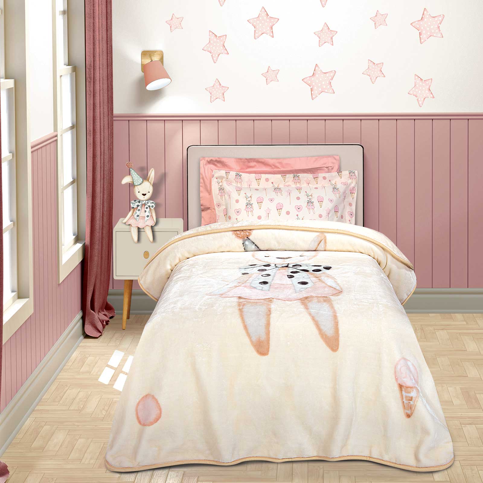 Διακόσμηση παιδικού δωματίου 24home - ΣΗΜΑΝΤΙΚΟ: Σε περίπτωση διαφοράς τιμής από το κατάστημα ισχύει παντα και μόνο η τιμή του καταστήματος Κουβέρτα Super Soft Velour Μονή 160x220εκ. Junior Essen