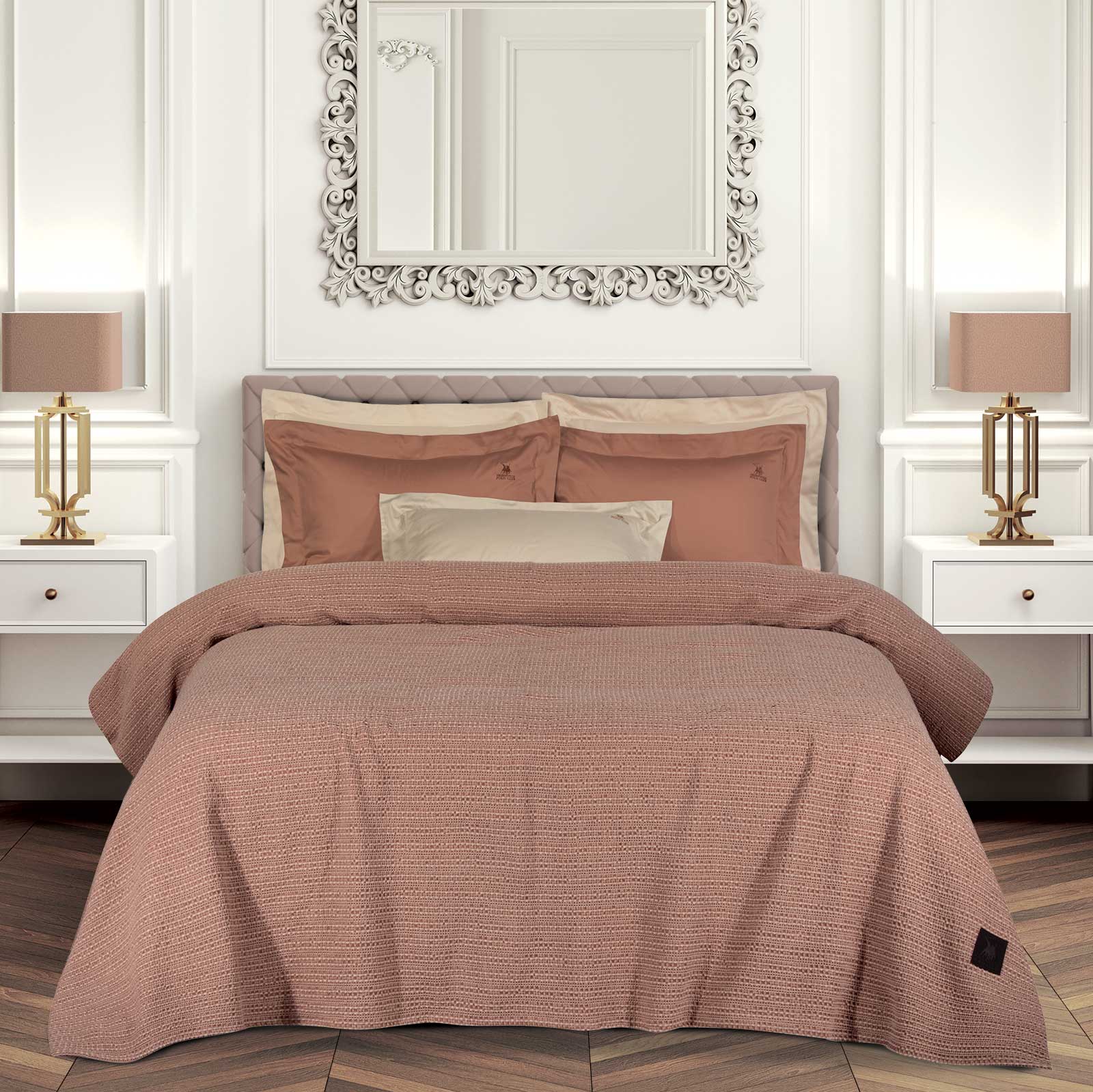 Κουβέρτα Πικέ Βαμβακερή King 240x260εκ. Essential 4459 Salmon Greenwich Polo Club (Ύφασμα: Βαμβάκι 100%, Χρώμα: Σομόν, Μέγεθος: King Size) - Greenwich Polo Club - 220577304459