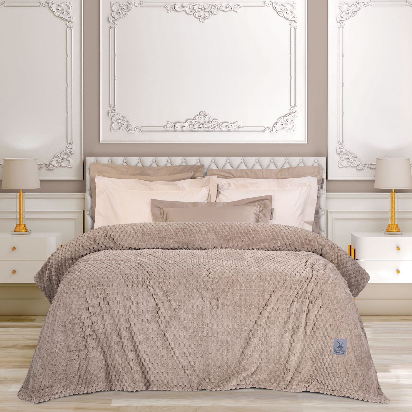 Greenwich Polo Club Κουβέρτα Fleece Μονή 160x220εκ. Essential 3475 Taupe Greenwich Polo Club (Ύφασμα: Polyester, Μέγεθος: Μονά, Χρώμα: Taupe) - Greenwich Polo Club - 220588103475