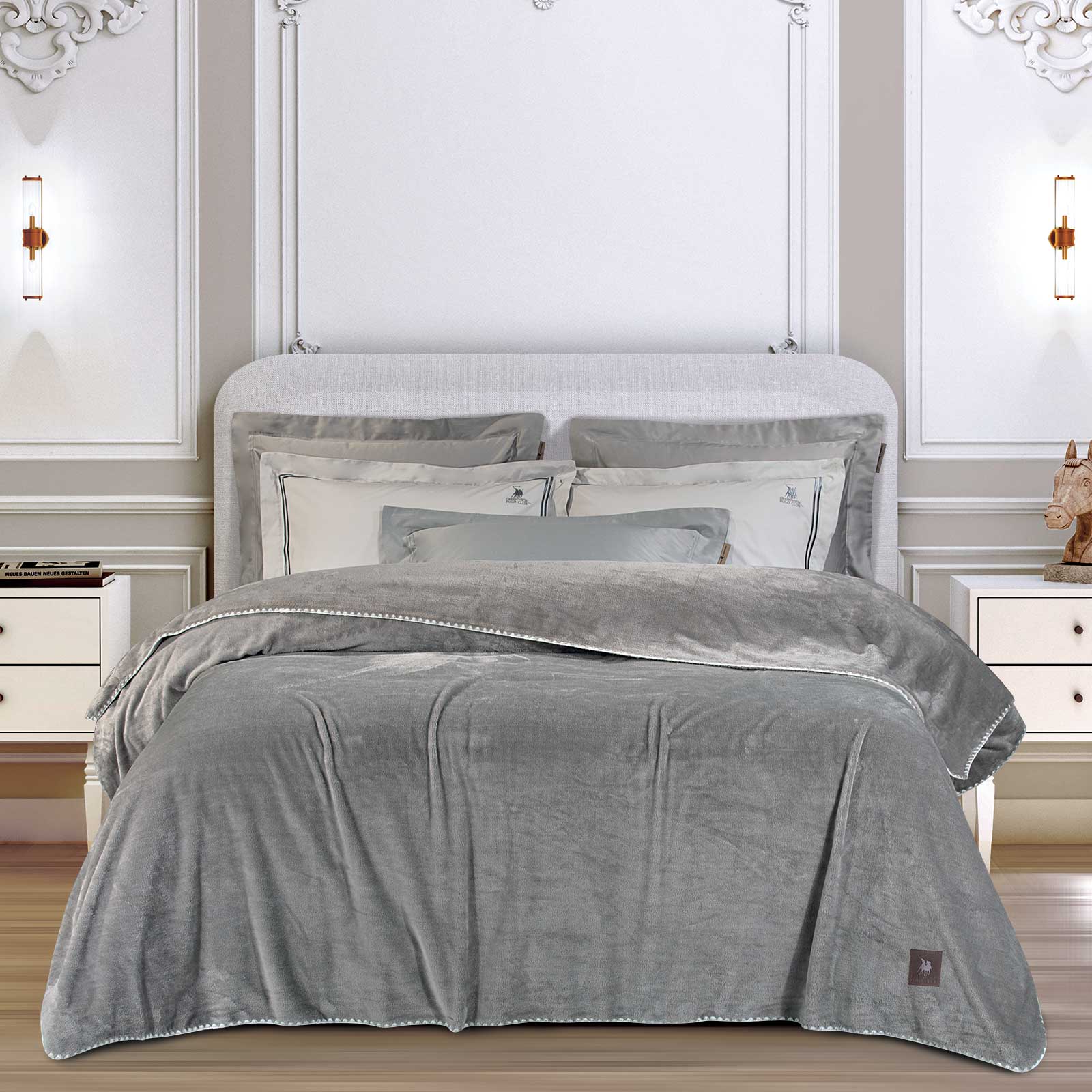 Κουβέρτα Fleece Μονή 170x240εκ. Essential 4439 Grey Gre