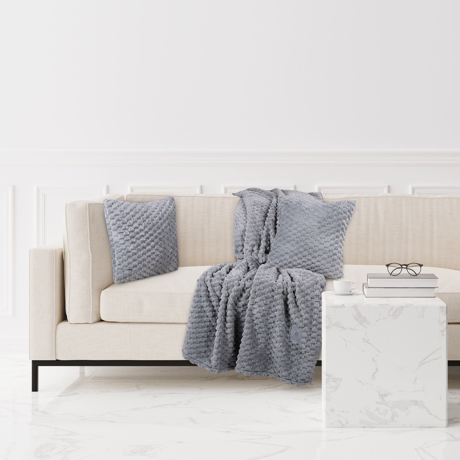 Greenwich Polo Club Κουβέρτα Fleece Καναπέ 130x170εκ. Essential 3476 Γκρι Greenwich Polo Club (Ύφασμα: Polyester, Χρώμα: Γκρι) - Greenwich Polo Club - 220588133476