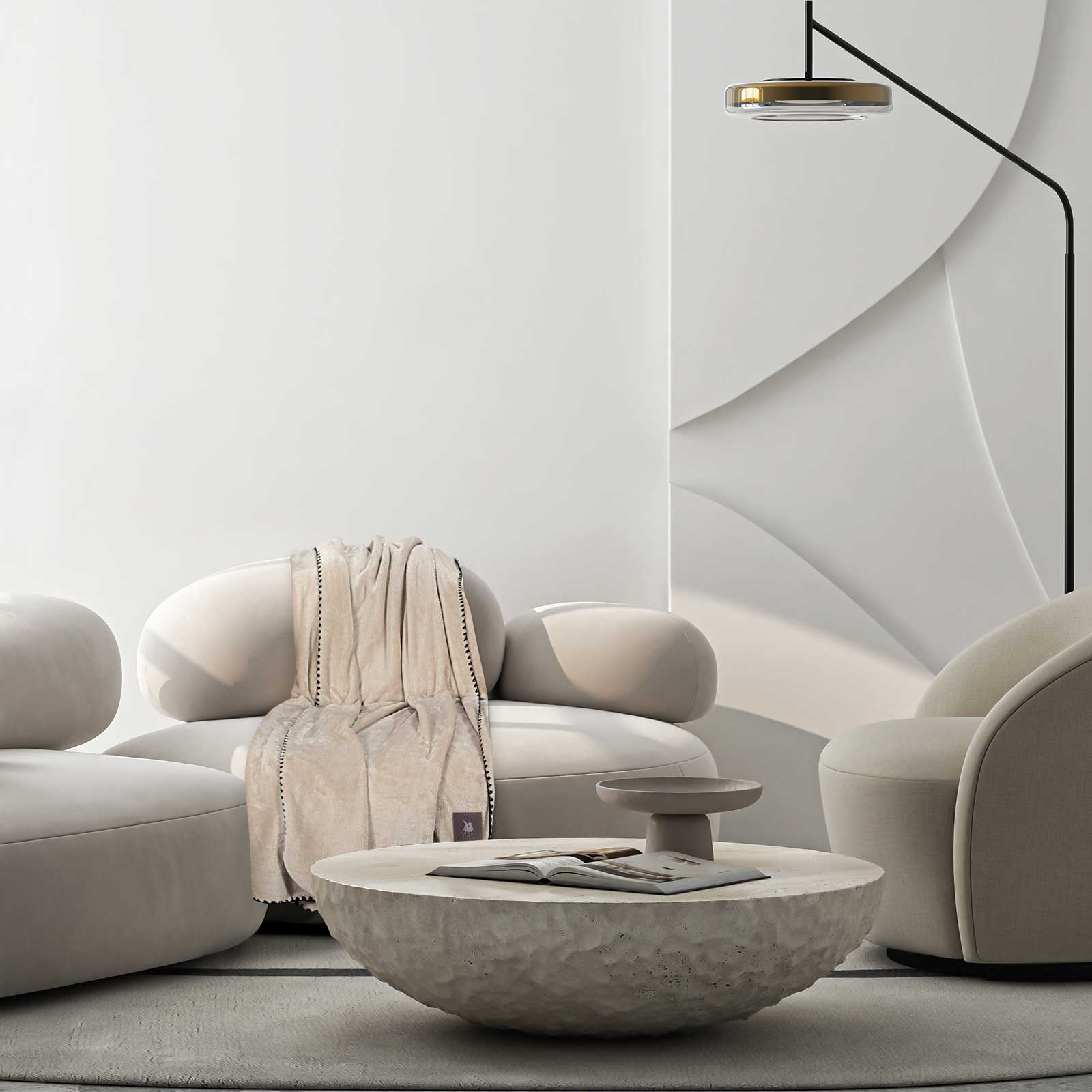 Κουβέρτα Fleece Καναπέ 130x170εκ. Essential 4438 Beige Greenwich Polo Club (Ύφασμα: Polyester, Χρώμα: Μπεζ) - Greenwich Polo Club - 220588134438