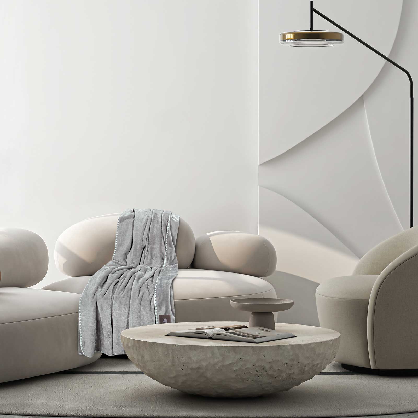 Κουβέρτα Fleece Καναπέ 130x170εκ. Essential 4439 Grey Greenwich Polo Club (Ύφασμα: Polyester, Χρώμα: Γκρι) - Greenwich Polo Club - 220588134439