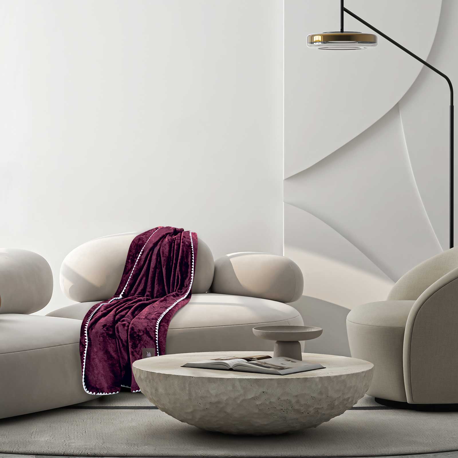 Κουβέρτα Fleece Καναπέ 130x170εκ. Essential 4440 Bordeaux Greenwich Polo Club (Ύφασμα: Polyester, Χρώμα: Μπορντώ ) - Greenwich Polo Club - 220588134440