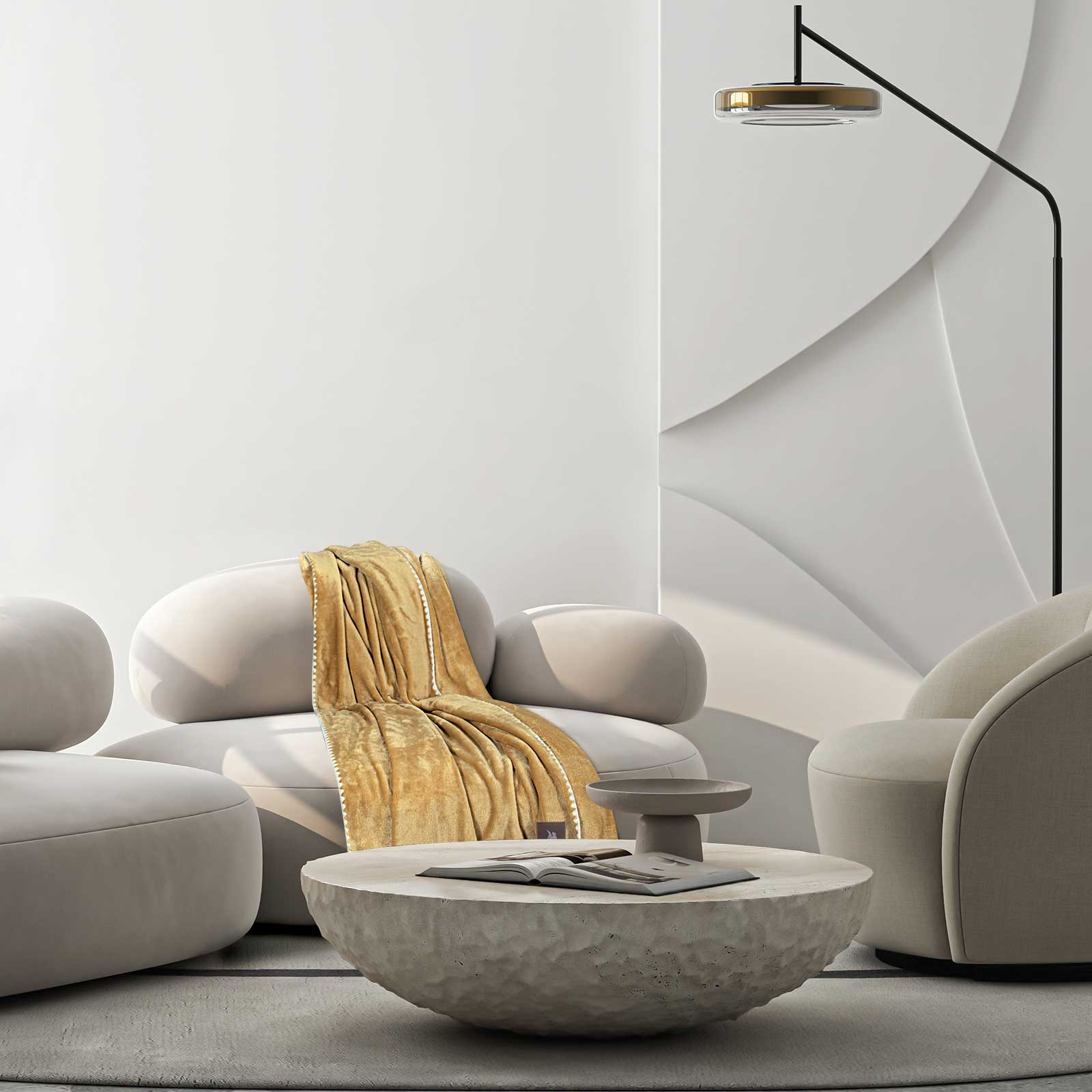 Κουβέρτα Fleece Καναπέ 130x170εκ. Essential 4441 Ochre Greenwich Polo Club (Ύφασμα: Polyester, Χρώμα: Ώχρα) - Greenwich Polo Club - 220588134441