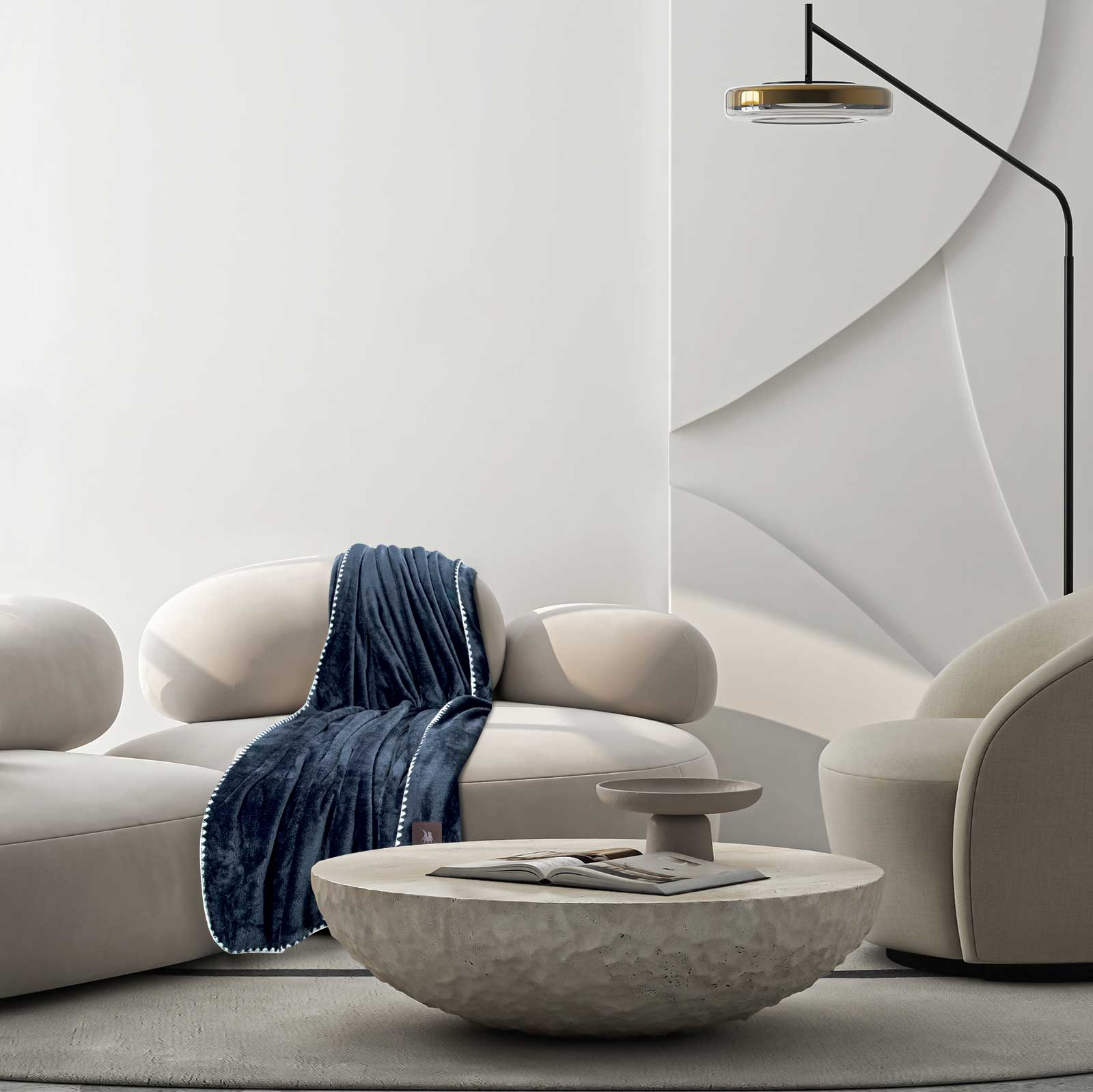 Greenwich Polo Club Κουβέρτα Fleece Καναπέ 130x170εκ. Essential 4442 Royal Blue Greenwich Polo Club (Ύφασμα: Polyester, Χρώμα: Μπλε) - Greenwich Polo Club - 220588134442