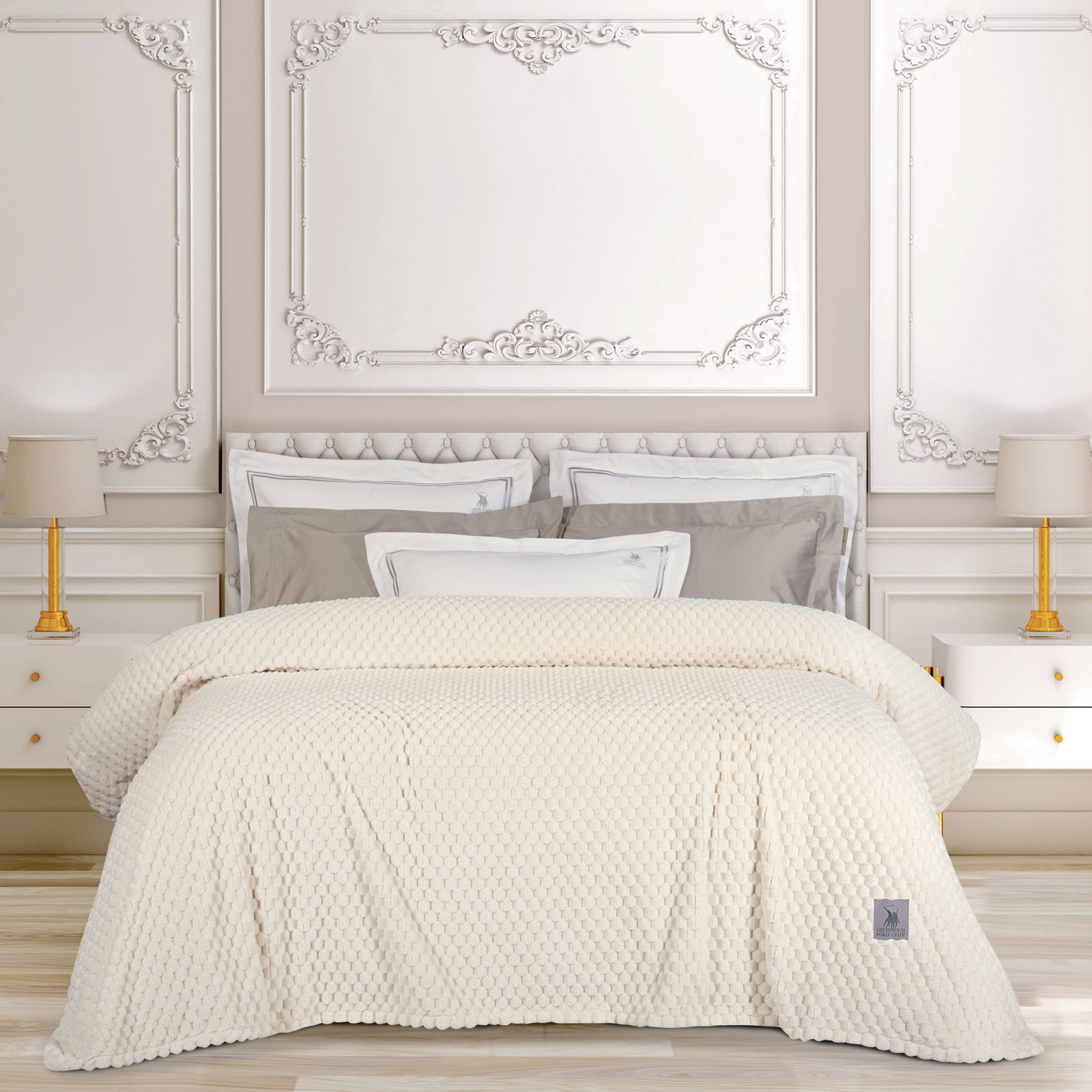 Greenwich Polo Club Κουβέρτα Fleece Υπέρδιπλη 220x240εκ. Essential 3473 Κρεμ Greenwich Polo Club (Ύφασμα: Polyester, Χρώμα: Κρεμ, Μέγεθος: Υπέρδιπλα) - Greenwich Polo Club - 220588203473