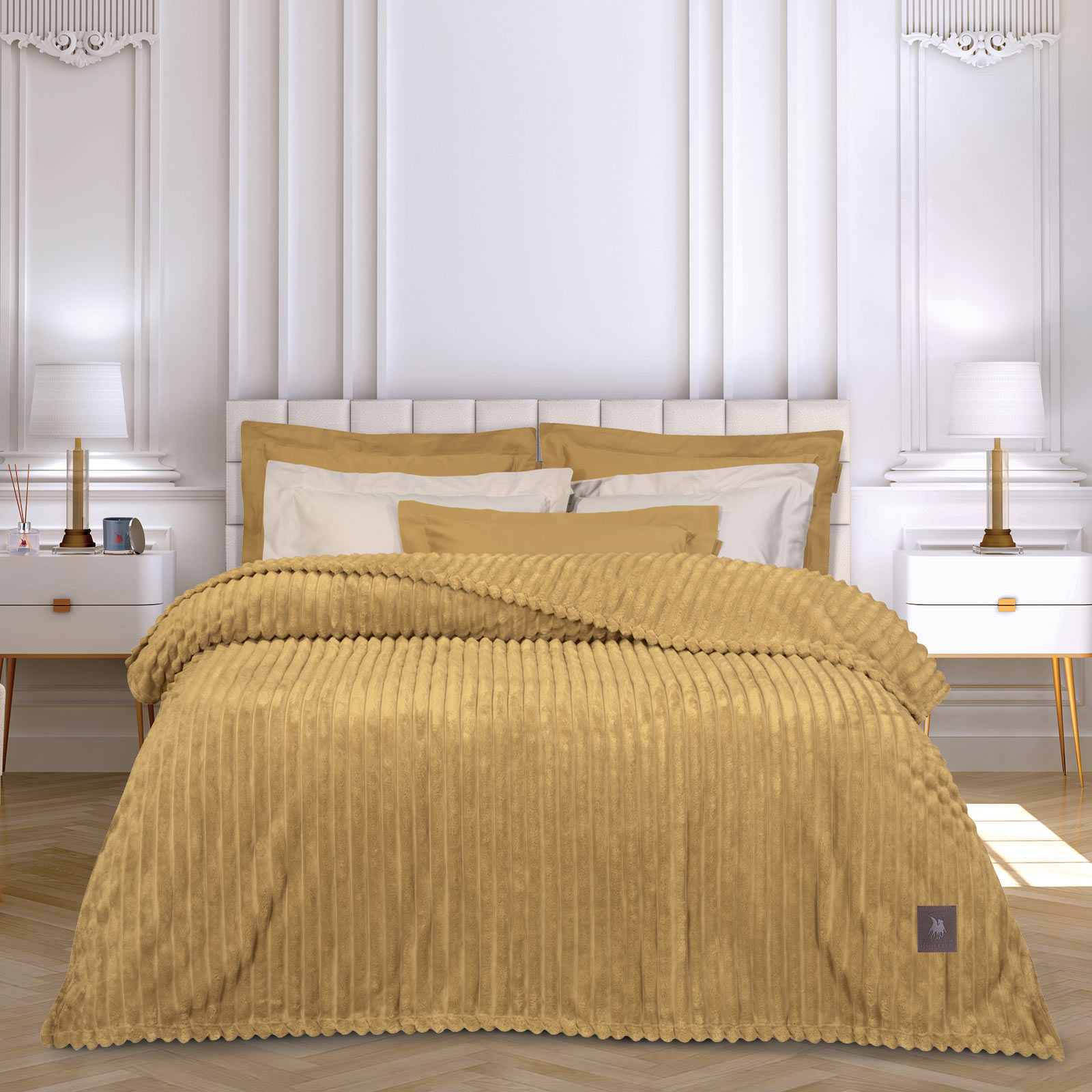 Κουβέρτα Fleece Υπέρδιπλη 220x240εκ. Essential 3488 Ώχρα Greenwich Polo Club...