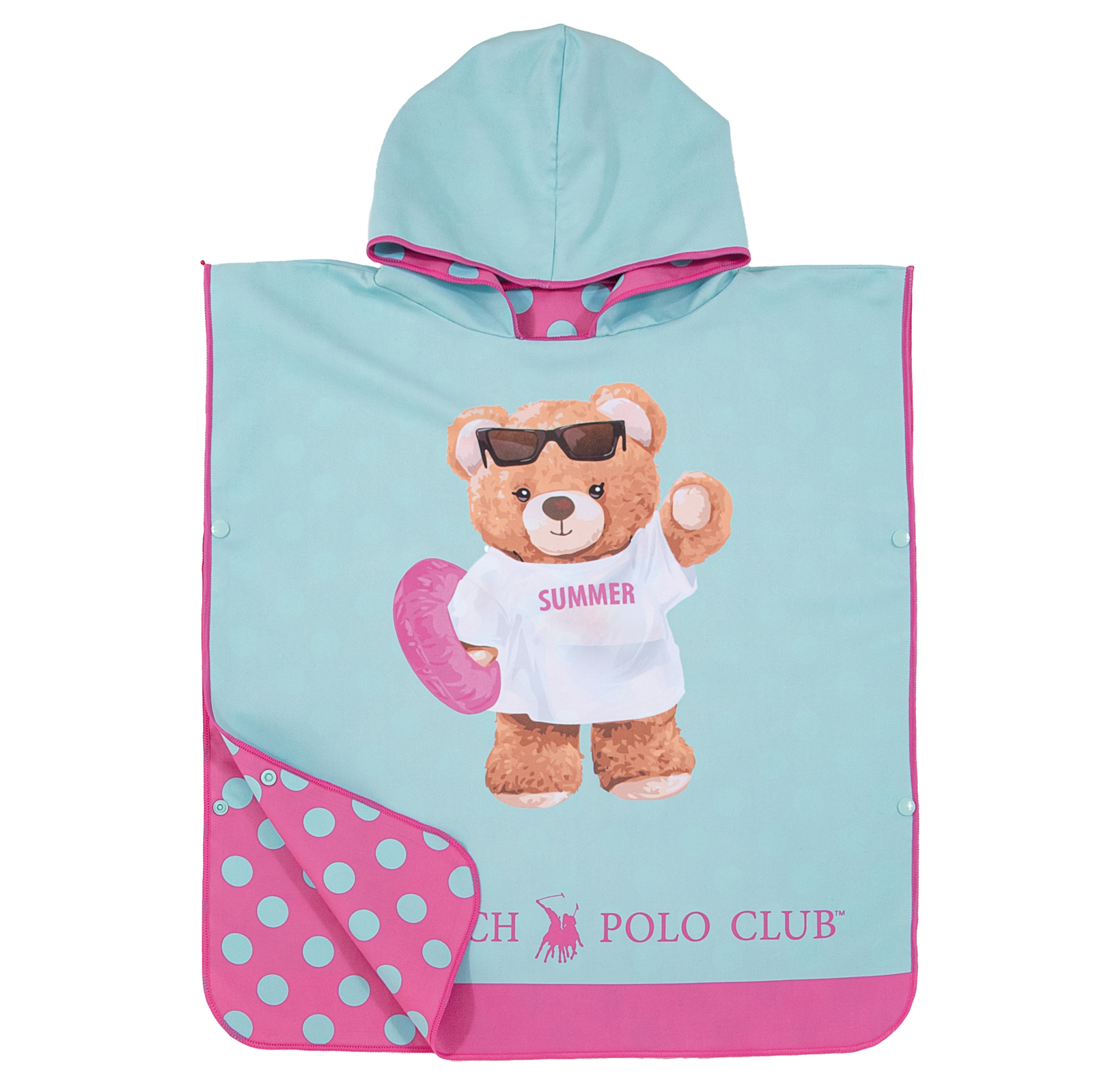 Greenwich Polo Club Πόντσο Παιδικό Microfiber 50x115εκ. Junior 5223 Fuchsia-Mint Greenwich Polo Club (Ύφασμα: Microfiber, Χρώμα: Φούξια) - Greenwich Polo Club - 220708505223