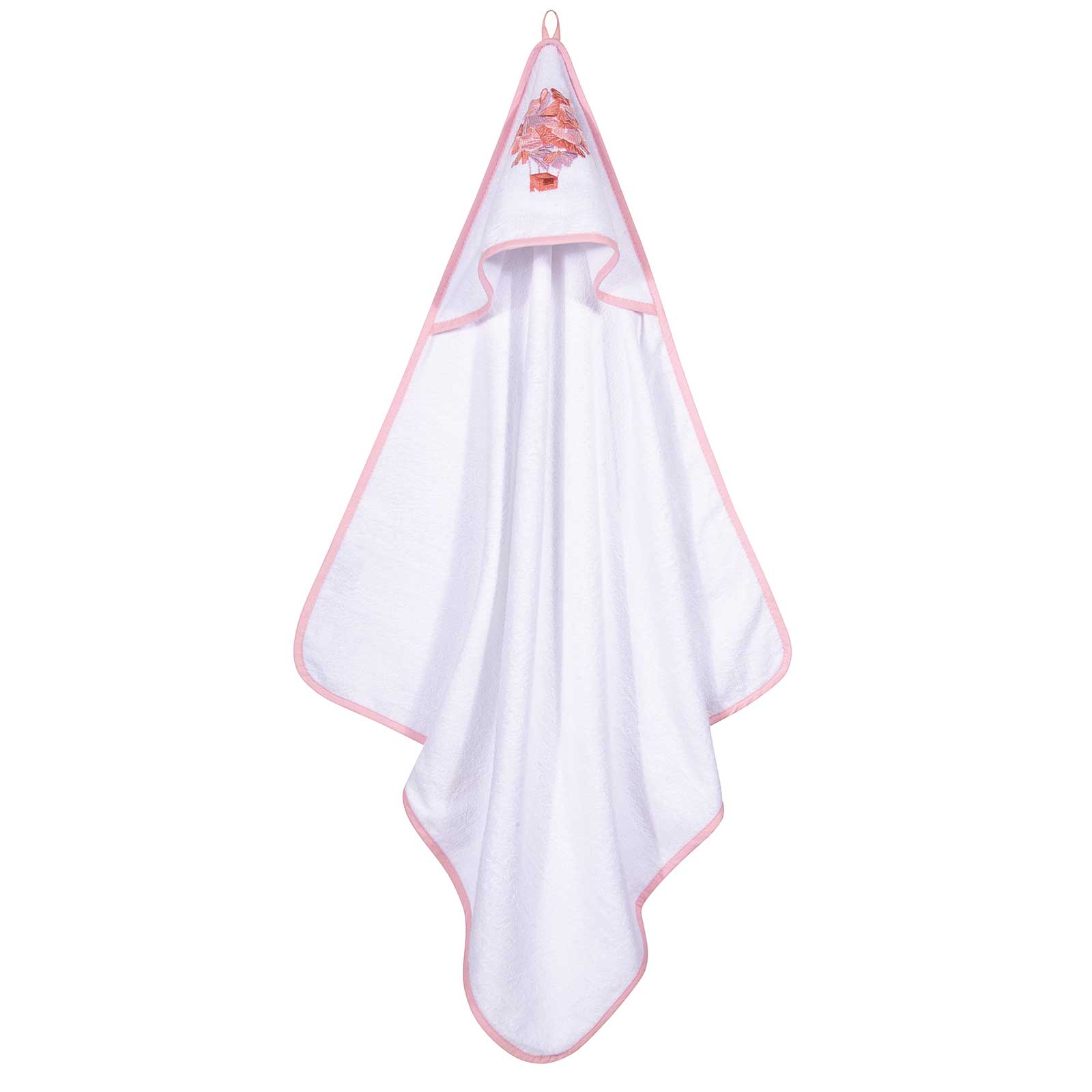 Κάπα Βαμβακερή Με Κέντημα Bebe 80x80εκ. Essential 8864 Pink-White Greenwich Polo Club (Ύφασμα: Βαμβάκι 100%, Χρώμα: Λευκό) - Greenwich Polo Club - 220711008864