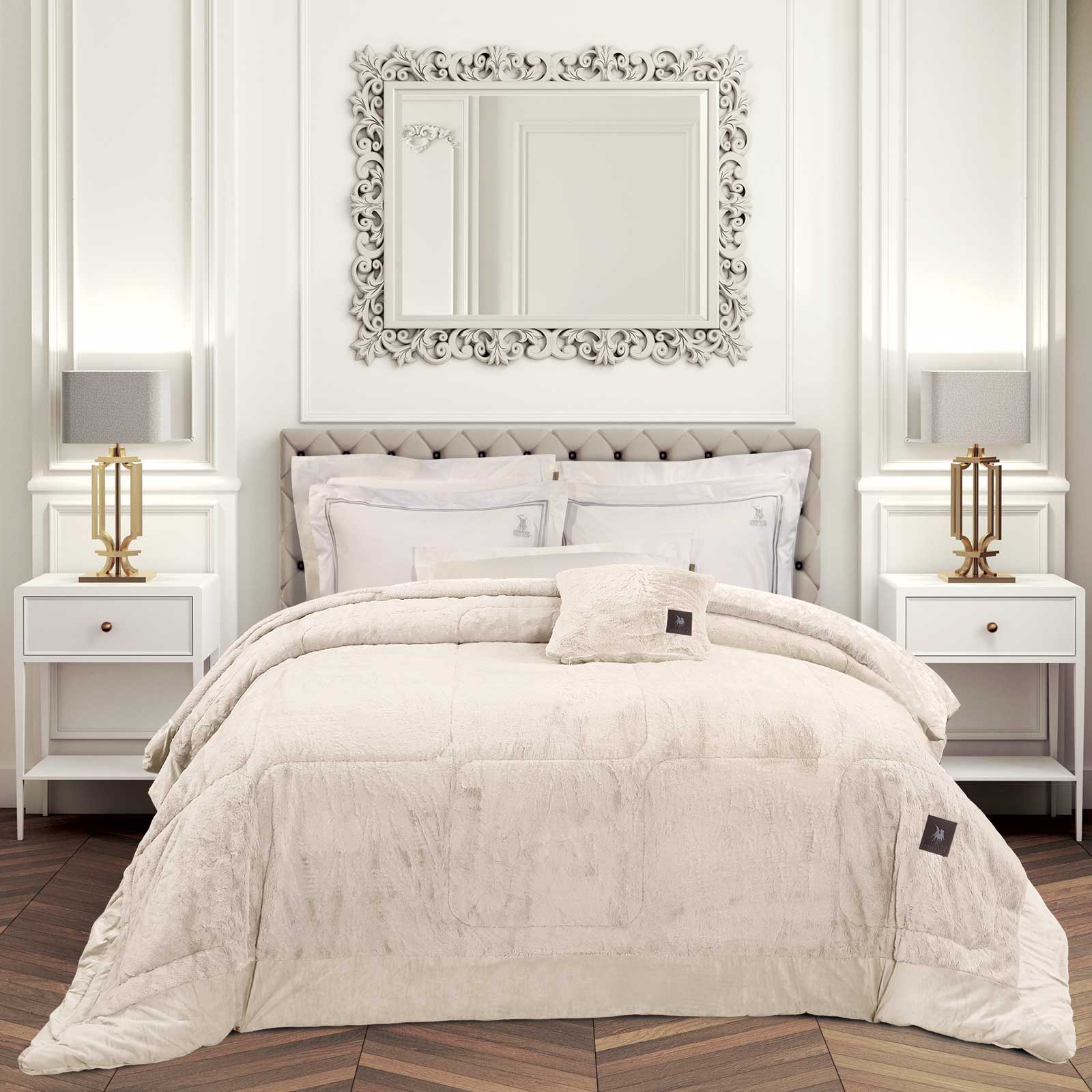 Κουβερτοπάπλωμα Faux Fur King 240x250εκ. Premium 3962 Ivory Greenwich Polo Club (Ύφασμα: Βελούδο, Χρώμα: Ιβουάρ, Μέγεθος: King Size) - Greenwich Polo Club - 221910303962