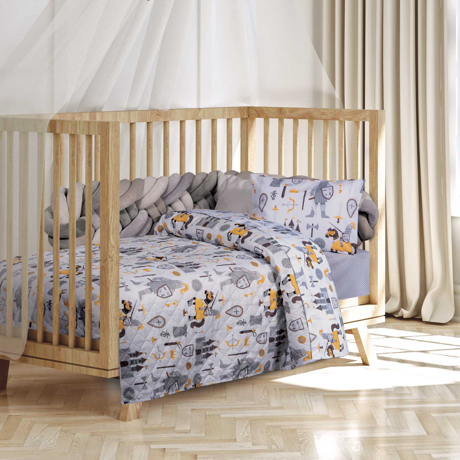 Κουβερλί Microfiber Κούνιας 120x160εκ. Essential Baby 8861 Cream-Grey Greenwich Polo Club (Ύφασμα: Microfiber, Χρώμα: Μπεζ, Μέγεθος: Κούνιας) - Greenwich Polo Club - 222011108861