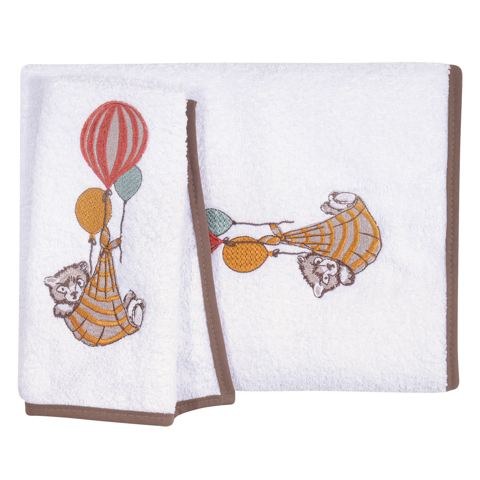 Greenwich Polo Club Σετ Πετσέτες 2τμχ Βαμβακερές Bebe Με Κέντημα Essential 8850 Λευκό-Καφέ Greenwich Polo Club (Ύφασμα: Βαμβάκι 100%, Χρώμα: Λευκό) - Greenwich Polo Club - 230708008850