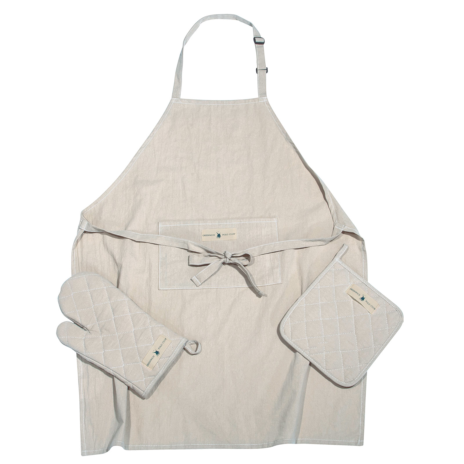 Σετ Κουζίνας 3τμχ Βαμβακερό Μπεζ Essential 2637 Greenwich Polo Club...