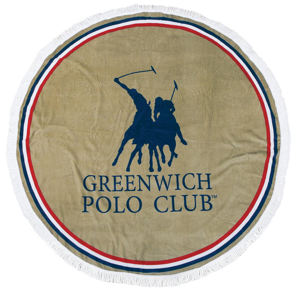 Πετσέτα Θαλάσσης Στρογγυλή Βαμβακερή 160εκ. Essential 2825 Greenwich Polo Club (Ύφασμα: Βαμβάκι 100%, Χρώμα: Μπλε) - Greenwich Polo Club - 267160002825