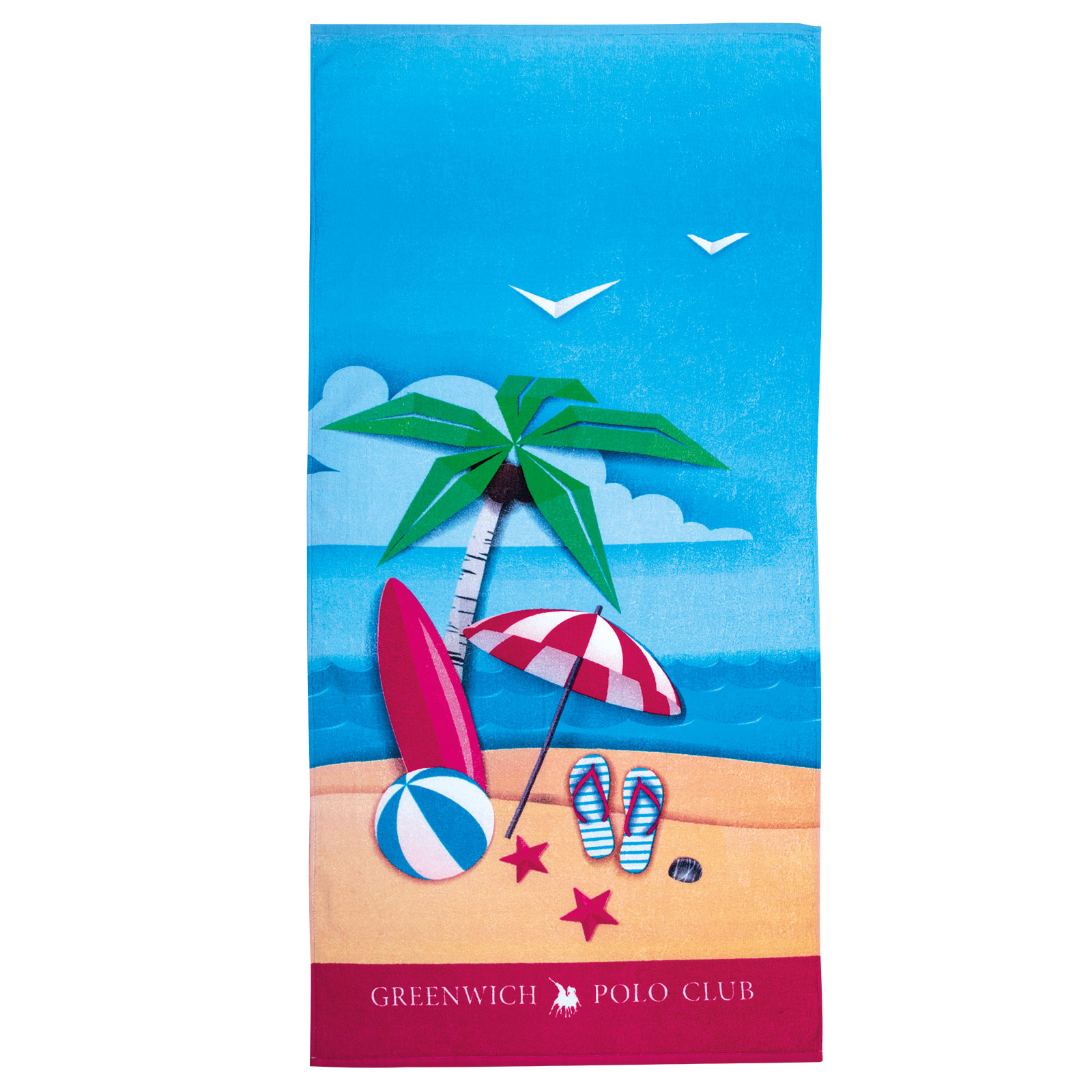 Greenwich Polo Club Πετσέτα Θαλάσσης Βαμβακερή 70x140εκ. Beach Towel 3719 Greenwich Polo Club Junior (Ύφασμα: Βαμβάκι 100%, Χρώμα: Μπλε) - Greenwich Polo Club - 267701403719