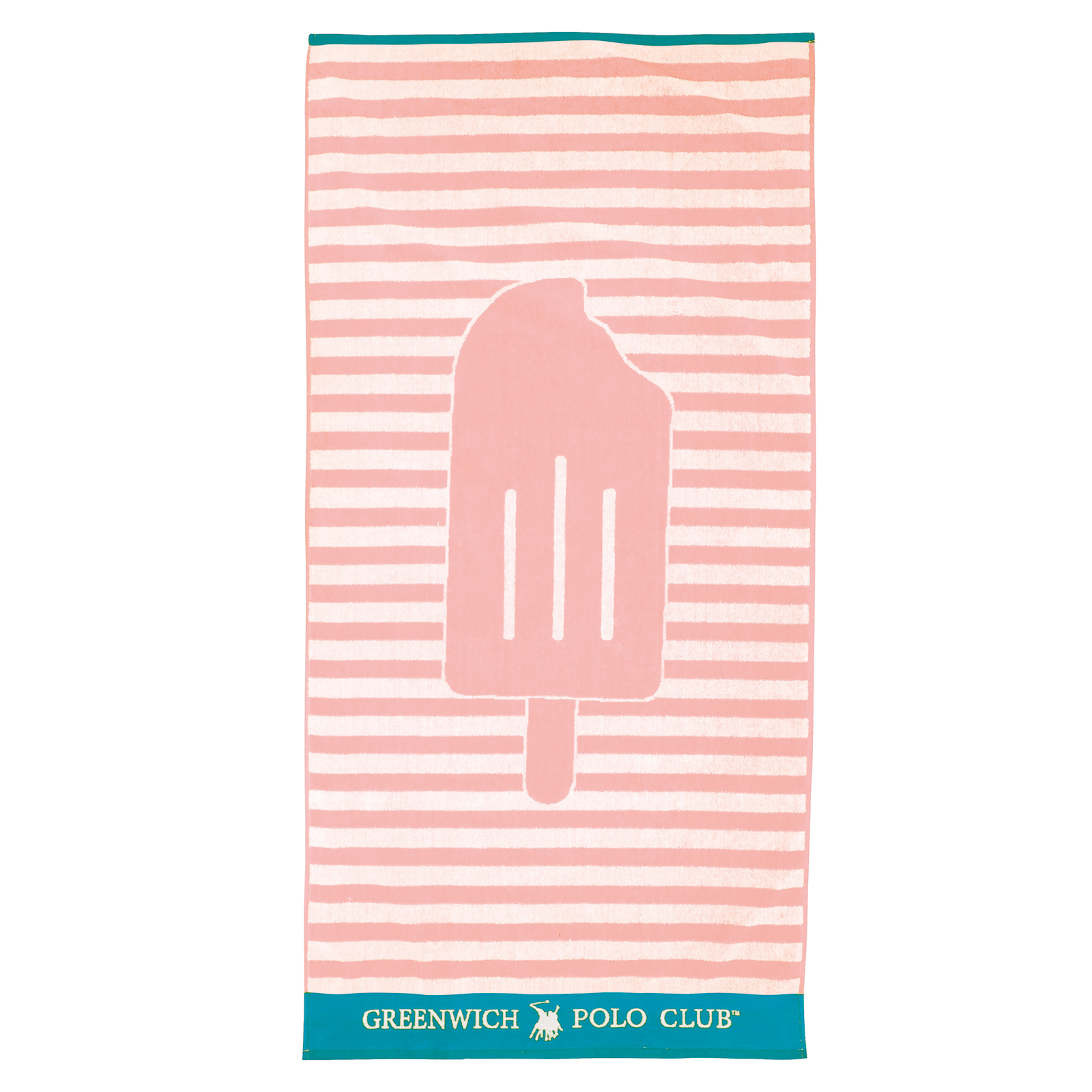 Πετσέτα Θαλάσσης Βαμβακερή 70×140εκ. Beach Towels 3892 Ροζ-Τυρκουάζ-Λευκή Greenwich Polo Club Junior (Ύφασμα: Βαμβάκι 100%, Χρώμα: Λευκό) – Greenwich Polo Club – 267701403892
