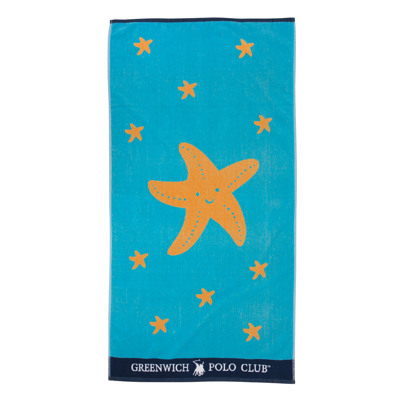 Πετσέτα Θαλάσσης Βαμβακερή 70x140εκ. Beach Towels 3893 Γαλάζια-Πορτοκαλί Greenwich Polo Club Junior (Ύφασμα: Βαμβάκι 100%, Χρώμα: Πορτοκαλί) - Greenwich Polo Club - 267701403893