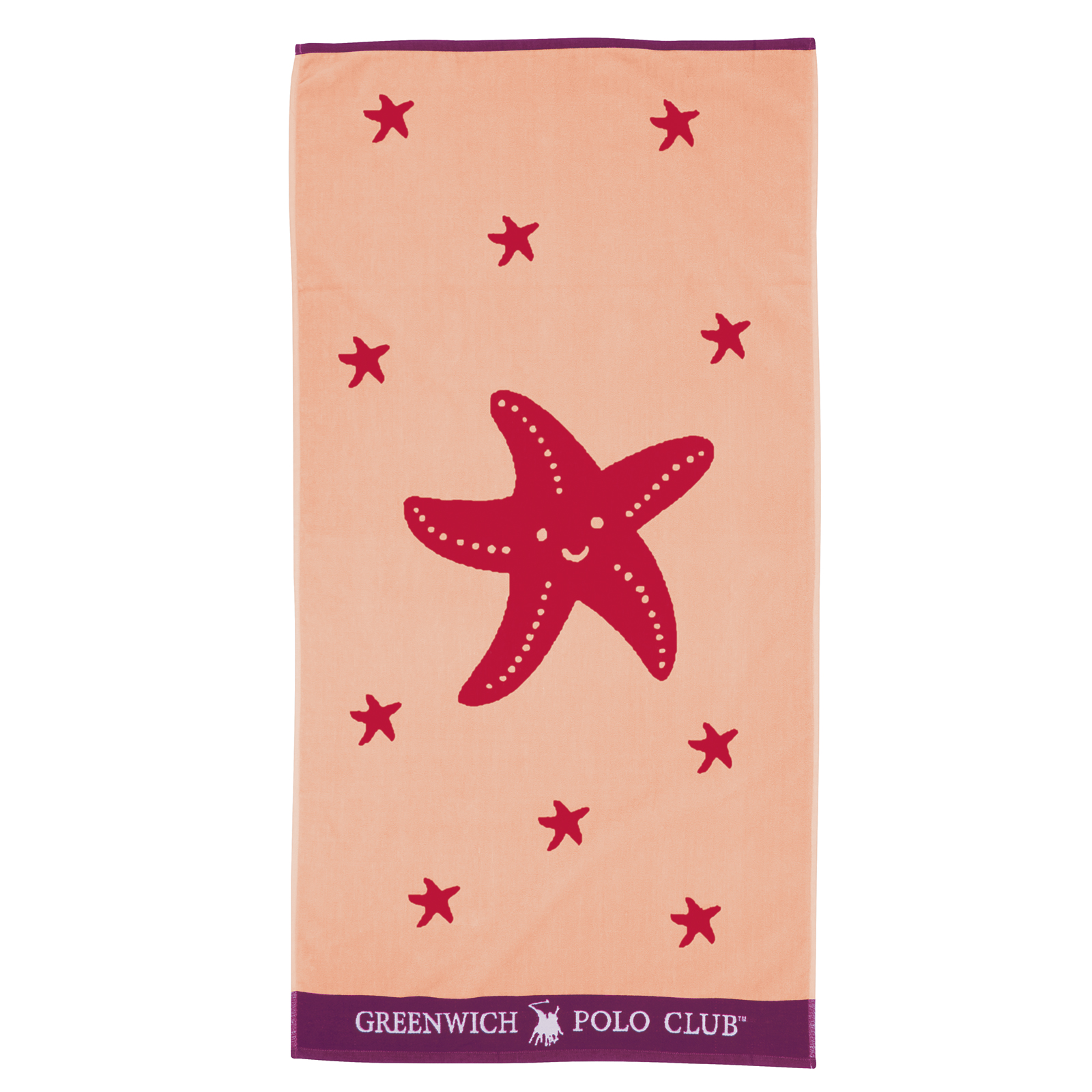 Πετσέτα Θαλάσσης Βαμβακερή 70×140εκ. Beach Towels 3894 Μωβ-Κόκκινη-Ροδακινί Greenwich Polo Club Junior (Ύφασμα: Βαμβάκι 100%, Χρώμα: Κόκκινο) – Greenwich Polo Club – 267701403894