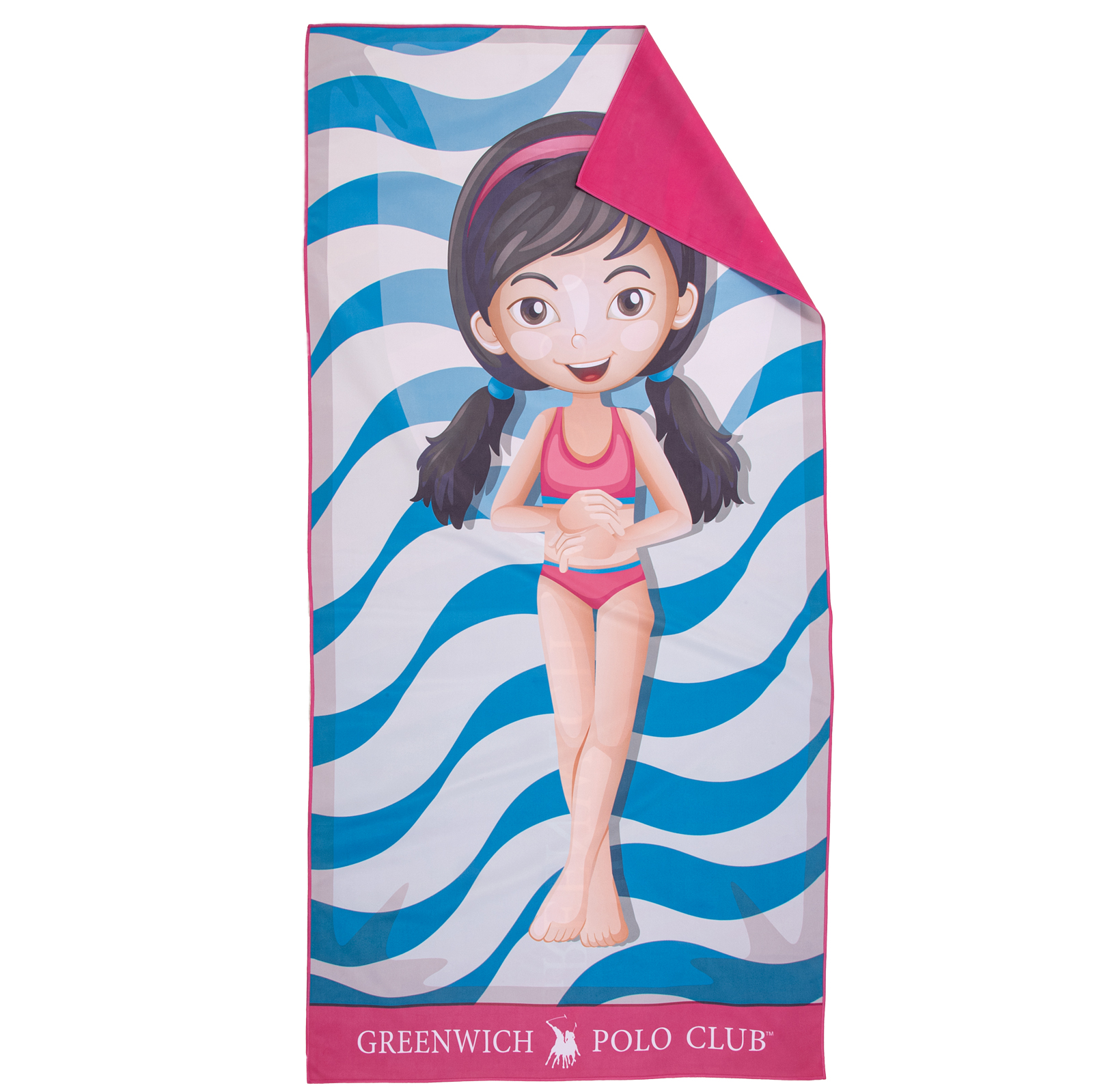 Πετσέτα Θαλάσσης Microfiber 70x140εκ. Junior 4180 Blue-Fuschia Greenwich Polo Club (Ύφασμα: Microfiber, Χρώμα: Μπλε) - Greenwich Polo Club - 267701404180