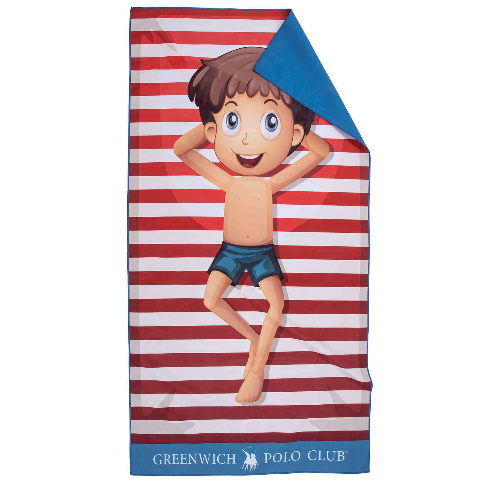 Πετσέτα Θαλάσσης Microfiber 70x140εκ. Junior 4181 Blue-Red Greenwich Polo Club (Ύφασμα: Microfiber, Χρώμα: Μπλε) - Greenwich Polo Club - 267701404181