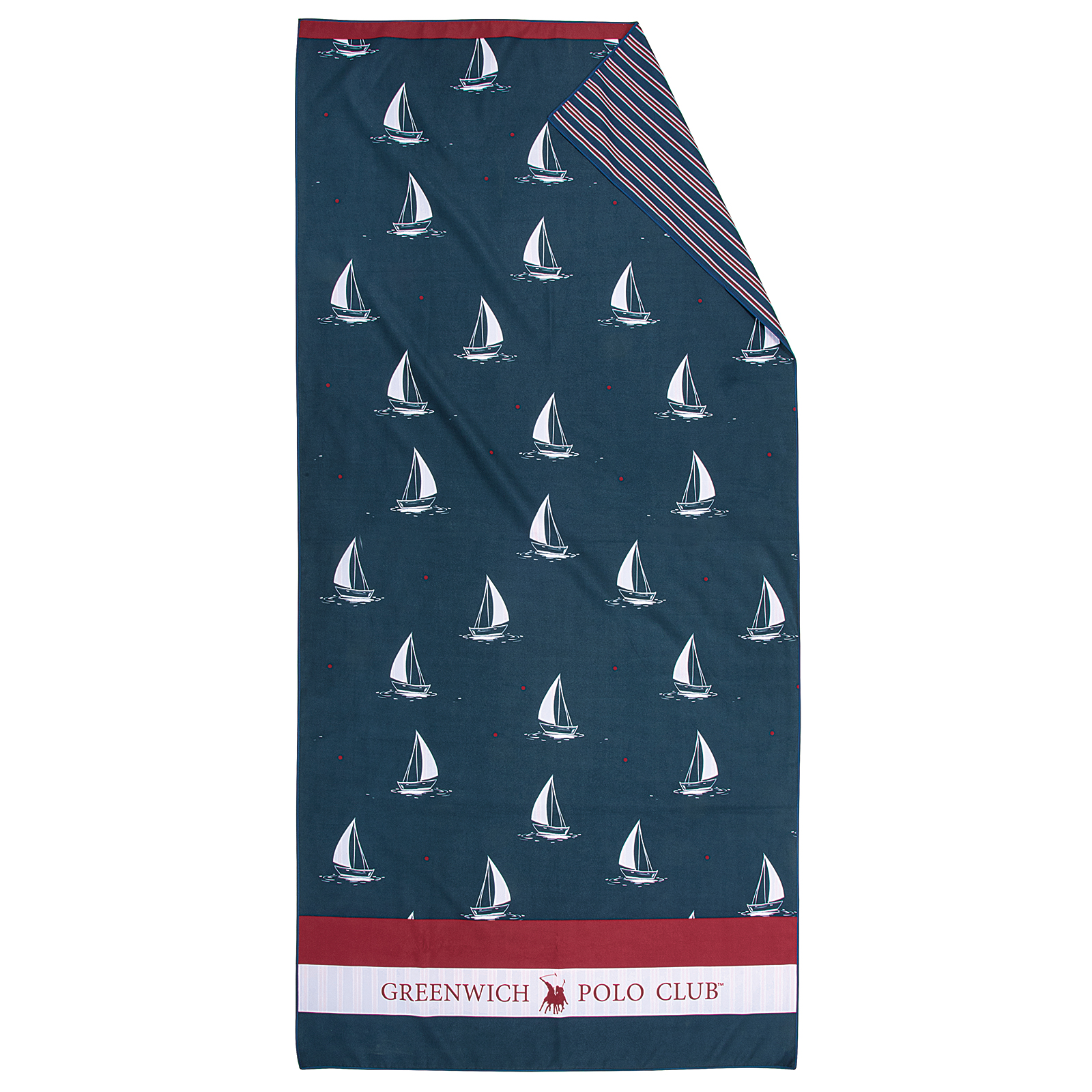 Πετσέτα Θαλάσσης Microfiber 80x170εκ. Essential 4026 Μπλε-Κόκκινη Greenwich Polo Club (Ύφασμα: Microfiber, Χρώμα: Μπλε) - Greenwich Polo Club - 267801704026