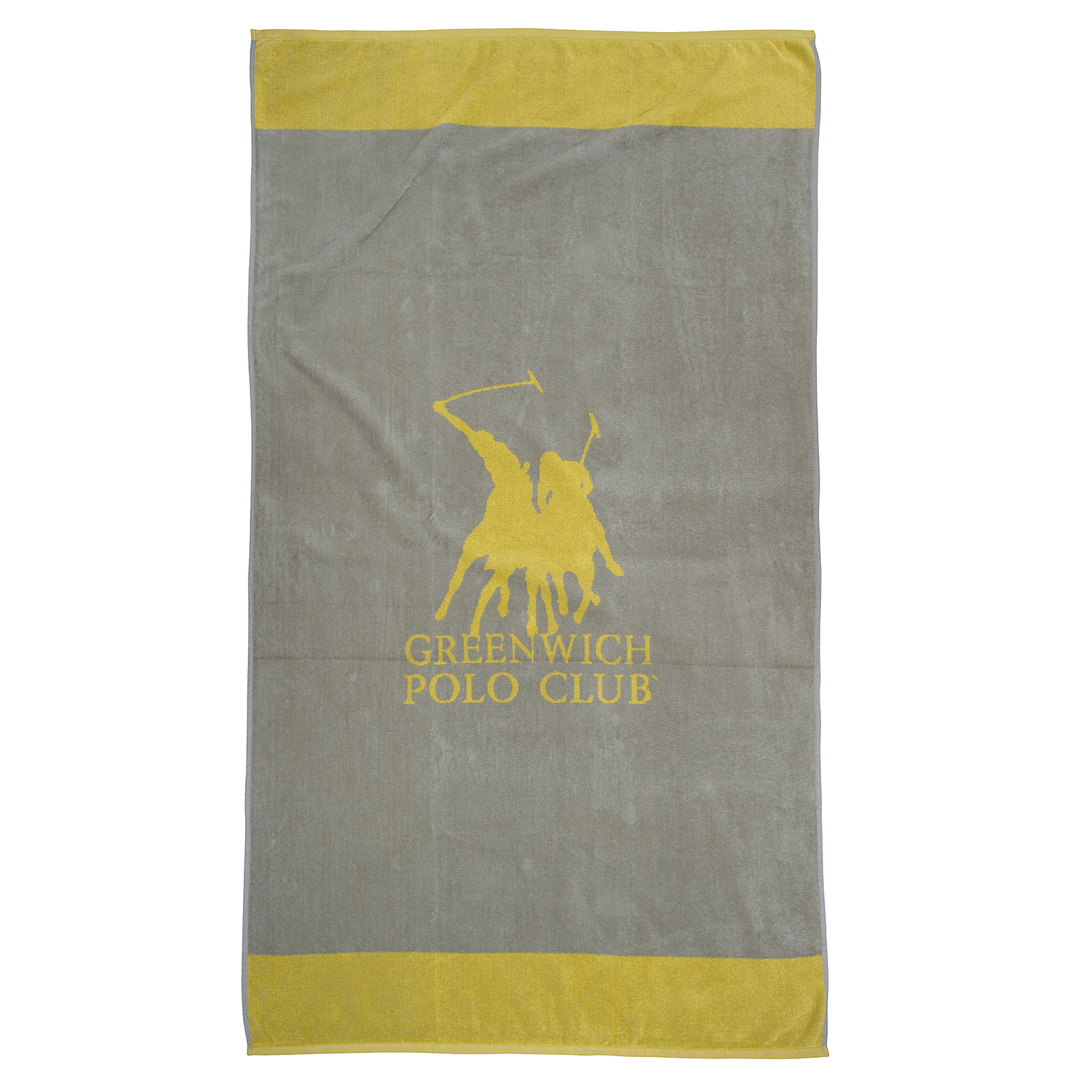 Πετσέτα Θαλάσσης Βαμβακερή 90×170εκ. Essential 3889 Γκρι-Κίτρινη Greenwich Polo Club (Ύφασμα: Βαμβάκι 100%, Χρώμα: Γκρι) – Greenwich Polo Club – 267901703889
