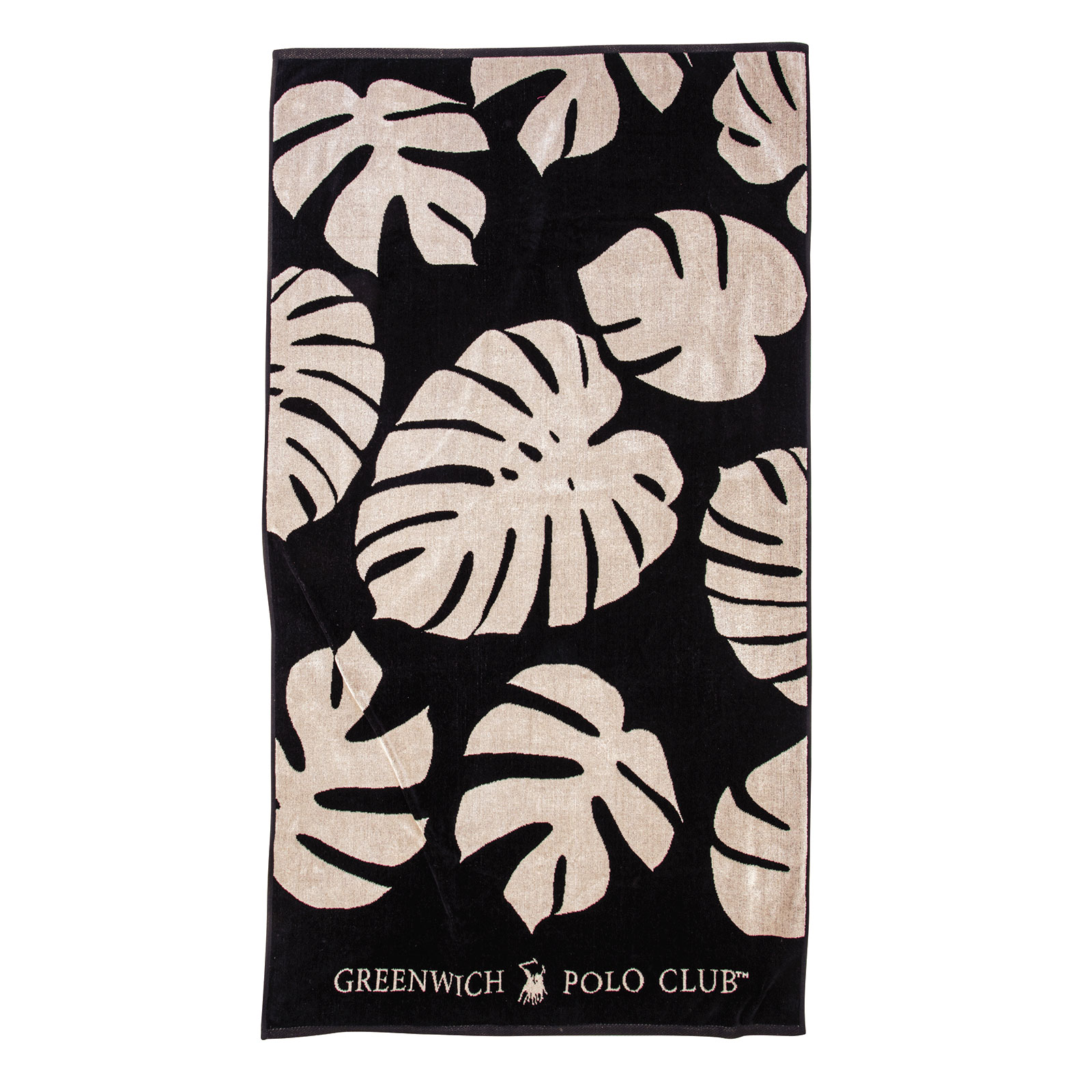 Πετσέτα Θαλάσσης Βαμβακερή 90×180εκ. Essential 3773 Μαύρη-Εκρού Greenwich Polo Club (Ύφασμα: Βαμβάκι 100%, Χρώμα: Μαύρο) – Greenwich Polo Club – 267901803773