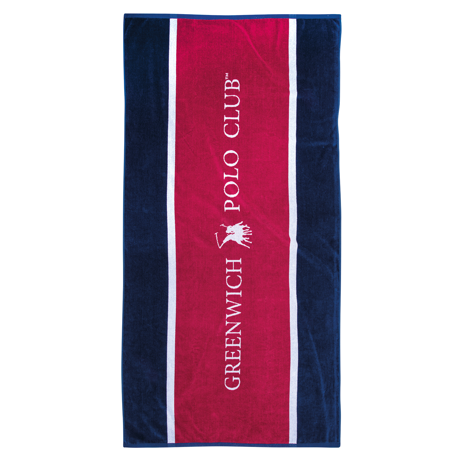 Πετσέτα Θαλάσσης Βαμβακερή 90×180εκ. Essential 3864 Κόκκινη-Λευκή-Μπλε Greenwich Polo Club (Ύφασμα: Βαμβάκι 100%, Χρώμα: Λευκό) – Greenwich Polo Club – 267901803864