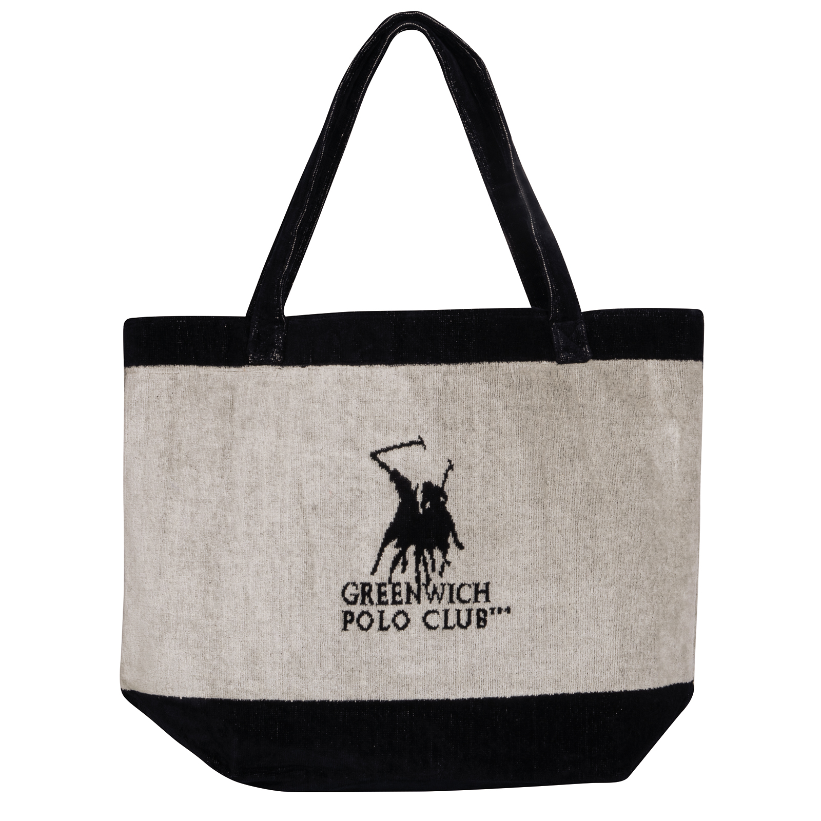 Τσάντα Θαλάσσης Βαμβακερή 55×40εκ. Essential 3758 Μαύρη-Εκρού Greenwich Polo Club (Ύφασμα: Βαμβάκι 100%, Χρώμα: Μαύρο) – Greenwich Polo Club – 268554003858