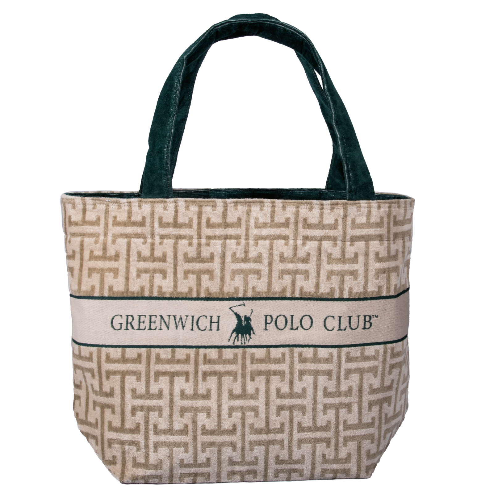 Τσάντα Θαλάσσης Βαμβακερή 55x40εκ. Essential 5229 Green-Taupe Greenwich Polo Club (Ύφασμα: Βαμβάκι 100%, Χρώμα: Πράσινο ) - Greenwich Polo Club - 268554005229