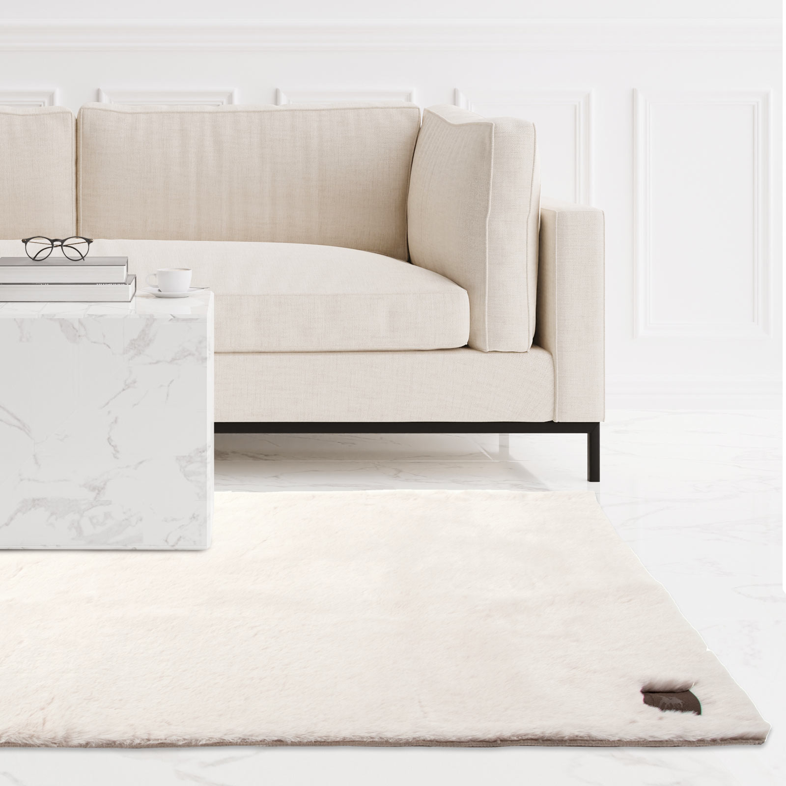 Χαλί Γούνινο Faux Fur 150x200εκ. Essential 3107 Εκρού Greenwich Polo Club (Ύφασμα: Polyester, Χρώμα: Εκρού ) - Greenwich Polo Club - 299915203107