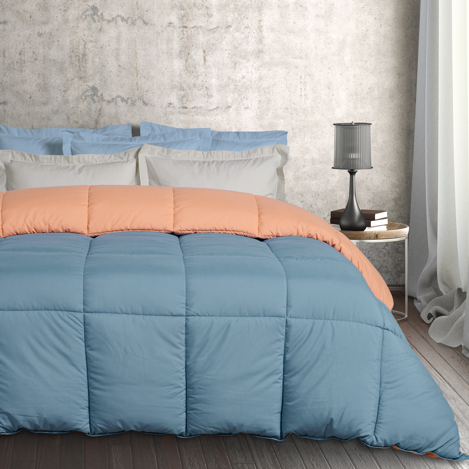Das Home Πάπλωμα 2 Όψεων Microfiber Υπέρδιπλο 220x240εκ. Happy 9642 Μπλε-Τερακότα Das Home (Ύφασμα: Microfiber, Χρώμα: Μπλε, Μέγεθος: Υπέρδιπλα) - Das Home - 401909209642