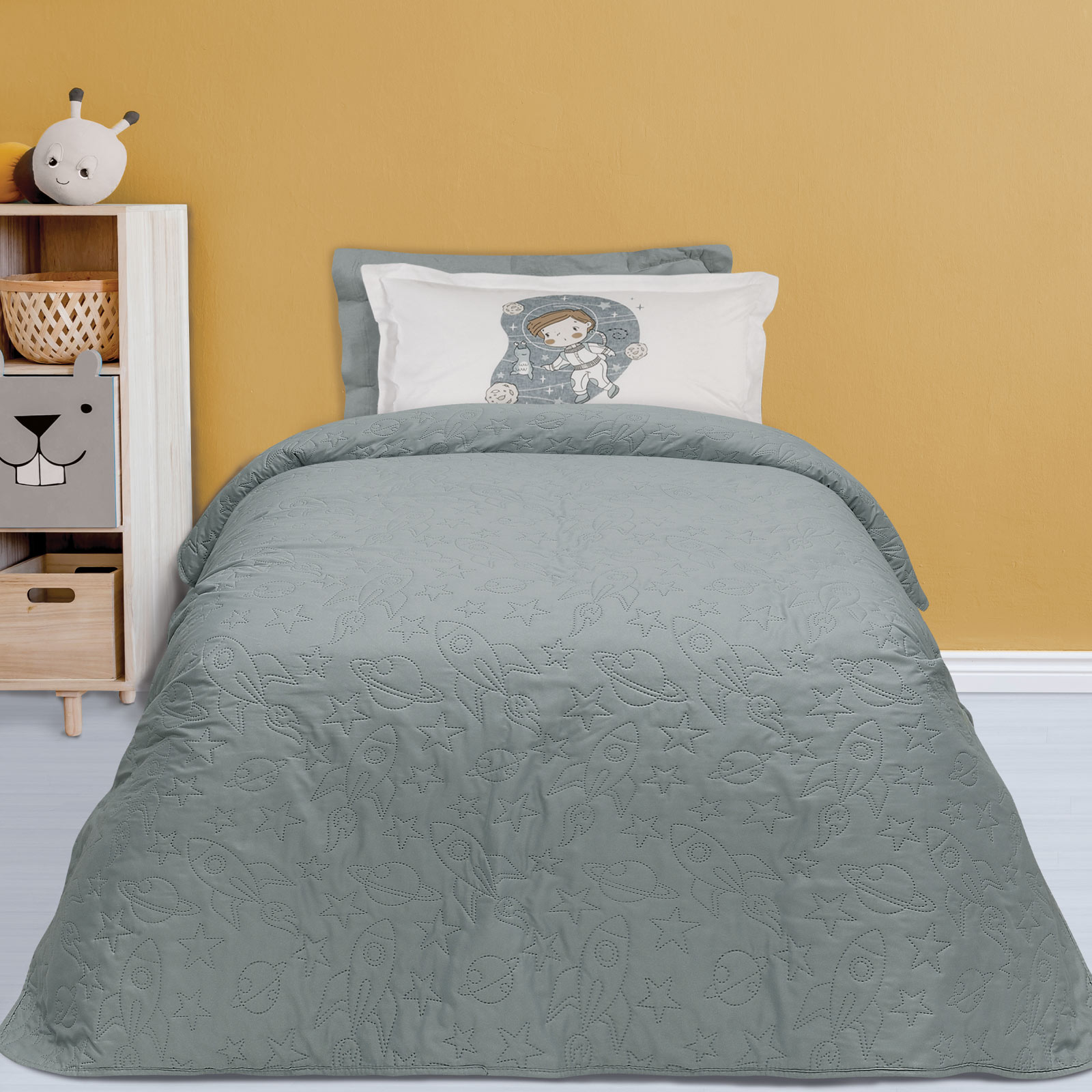 DAS KIDS Κουβερλί Microfiber Μονό 160x240εκ. Kid Line 4860 Γκρι Das Kids (Ύφασμα: Microfiber, Χρώμα: Γκρι) - DAS KIDS - 402009104860
